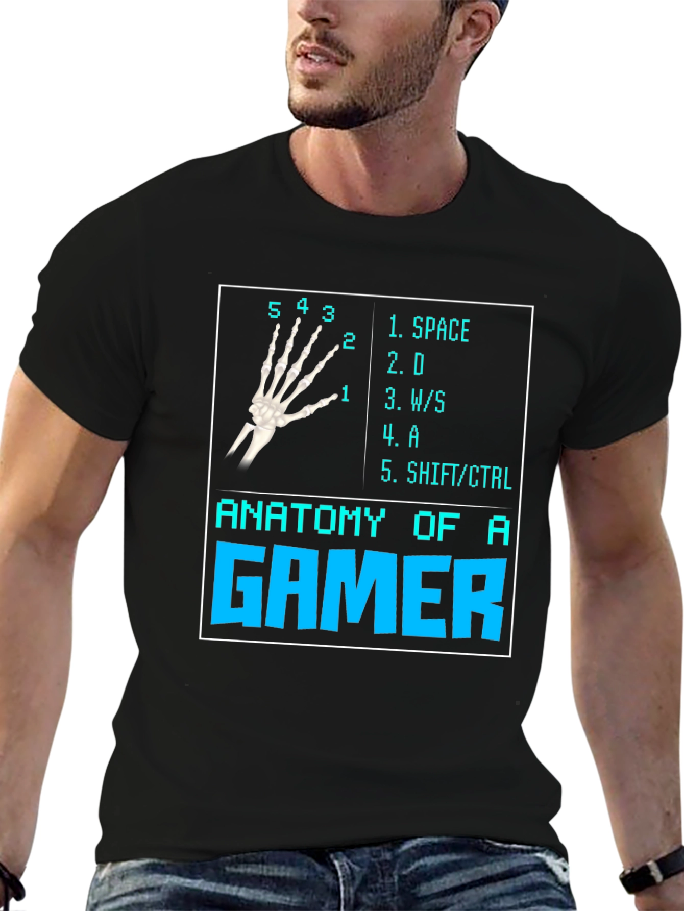 Anatomy of a Gamer T-Shirt - Keyboard Hand