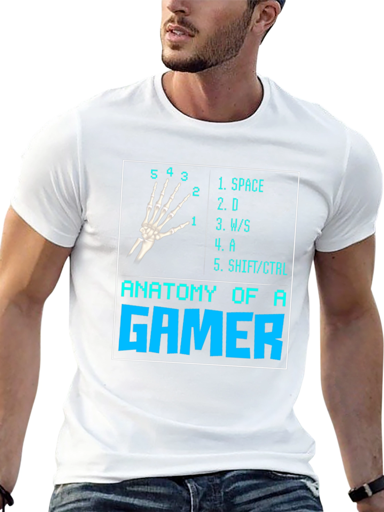 Anatomy of a Gamer T-Shirt - Keyboard Hand