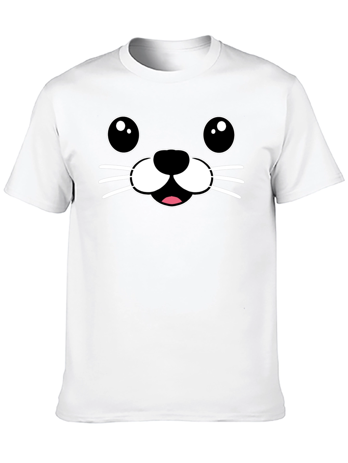 Cute Seal Face Graphic Tee - Black T-Shirt
