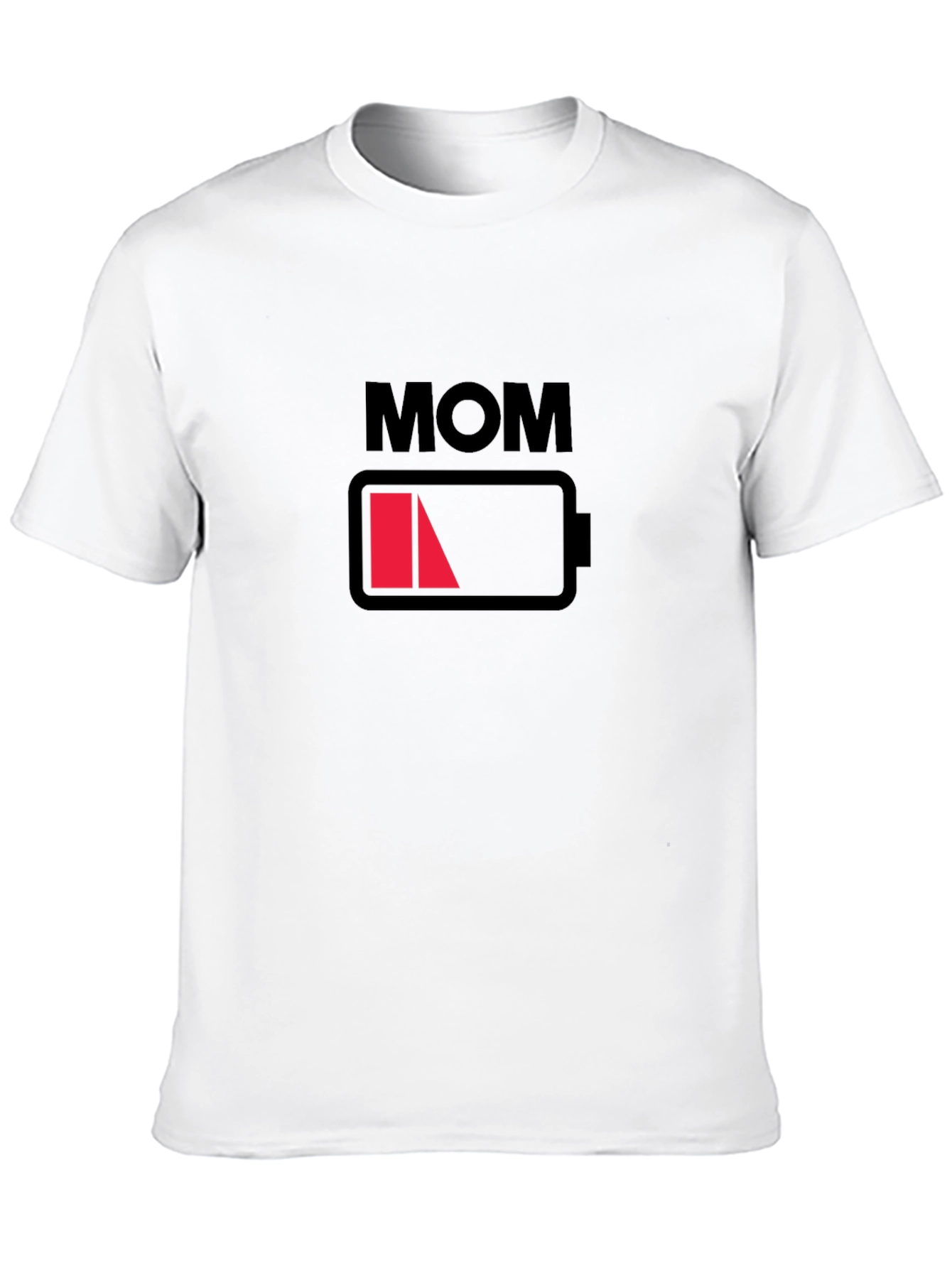 Mom Low Battery Black Graphic T-Shirt