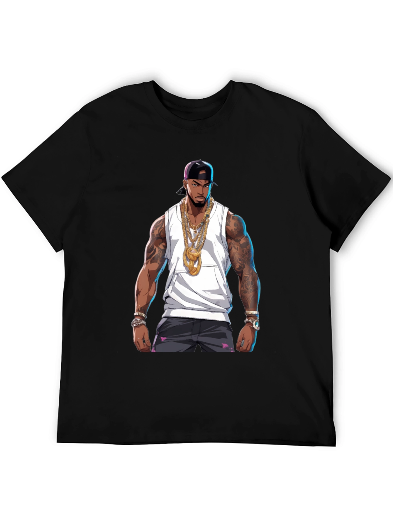 Graphic Tee - Rapper Cartoon Print