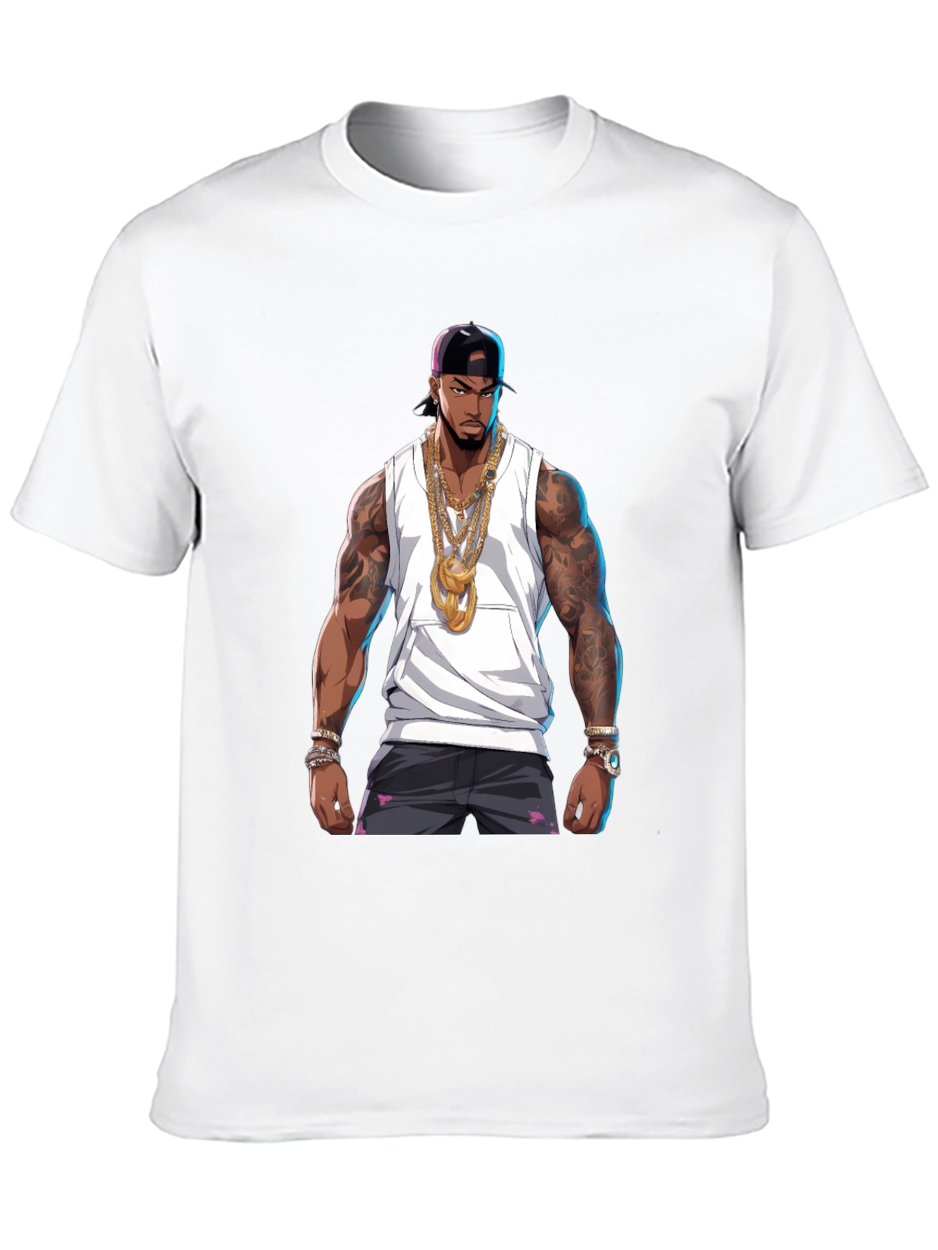 Graphic Tee - Rapper Cartoon Print