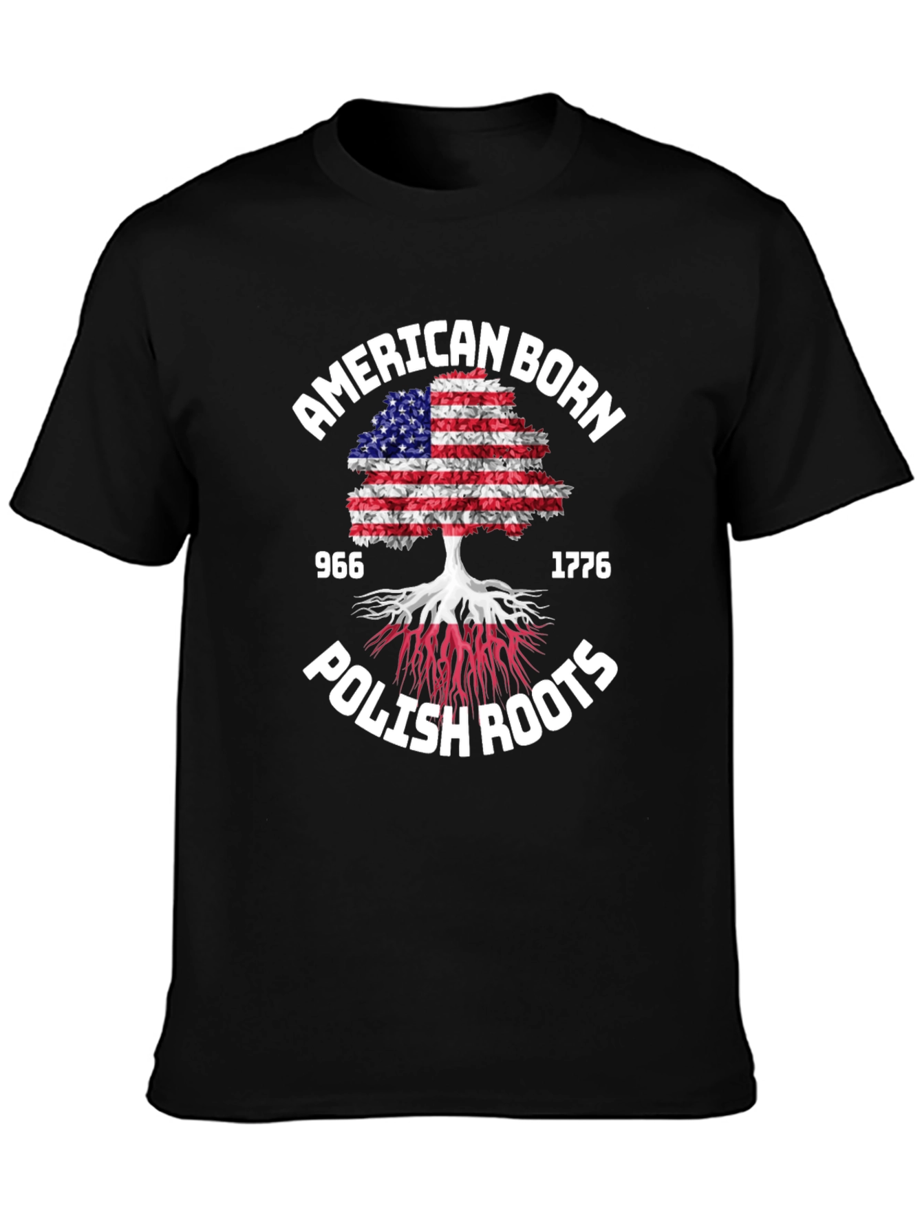 American Born Polish Roots Graphic T-Shirt