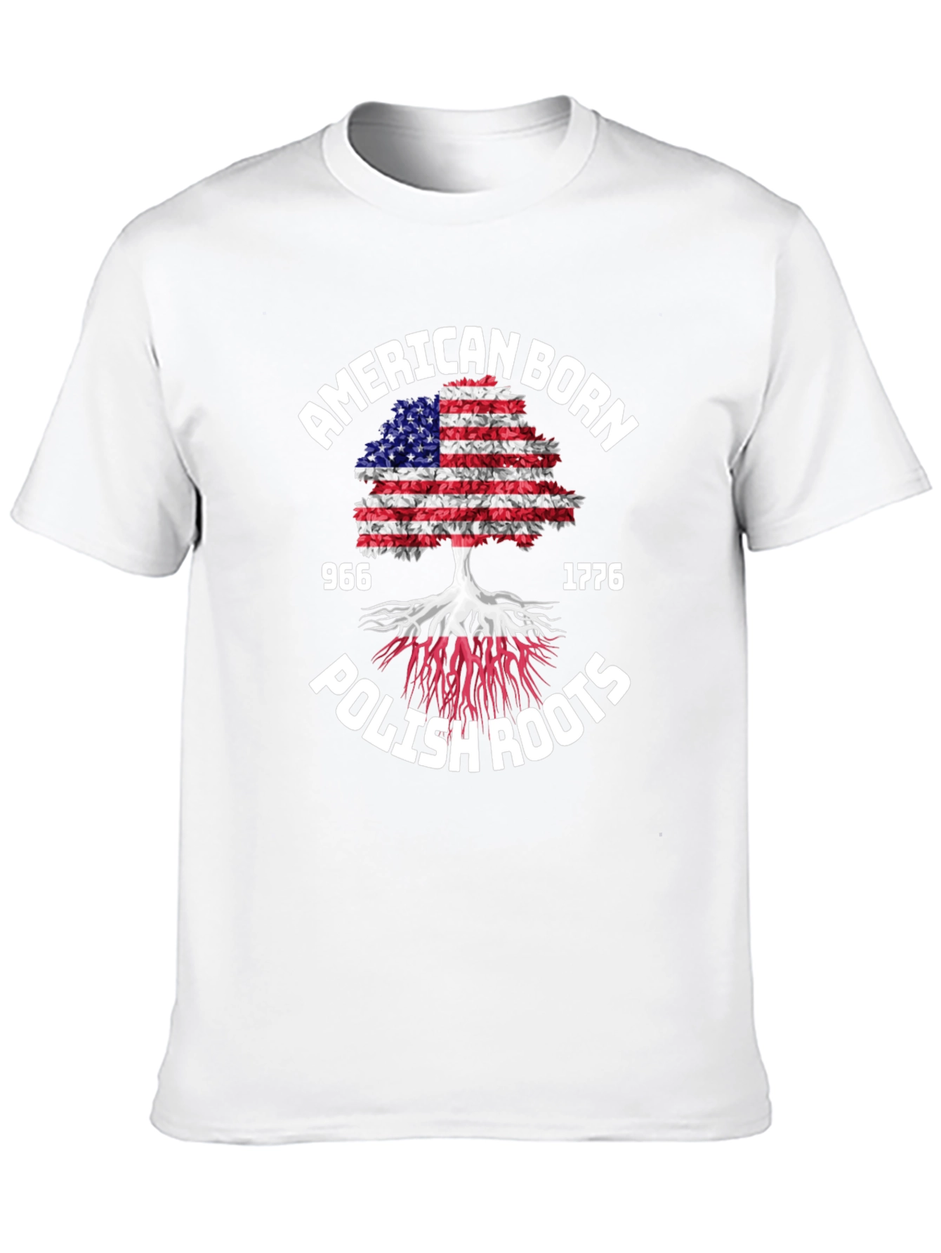 American Born Polish Roots Graphic T-Shirt