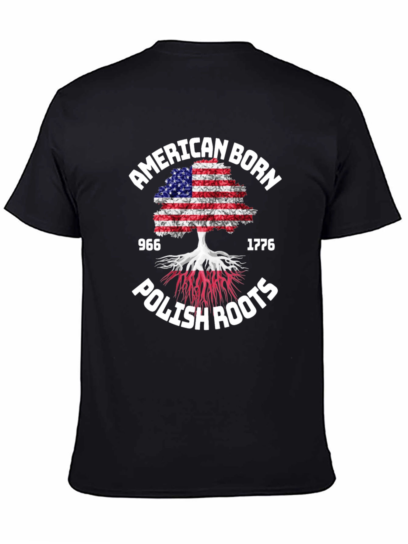 American Born Polish Roots Graphic T-Shirt