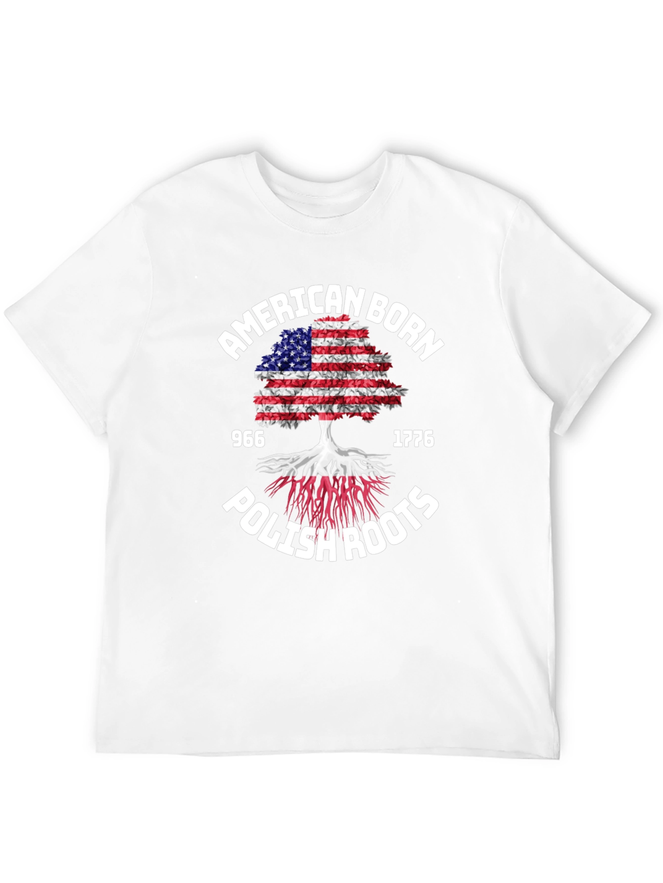American Born Polish Roots Graphic T-Shirt