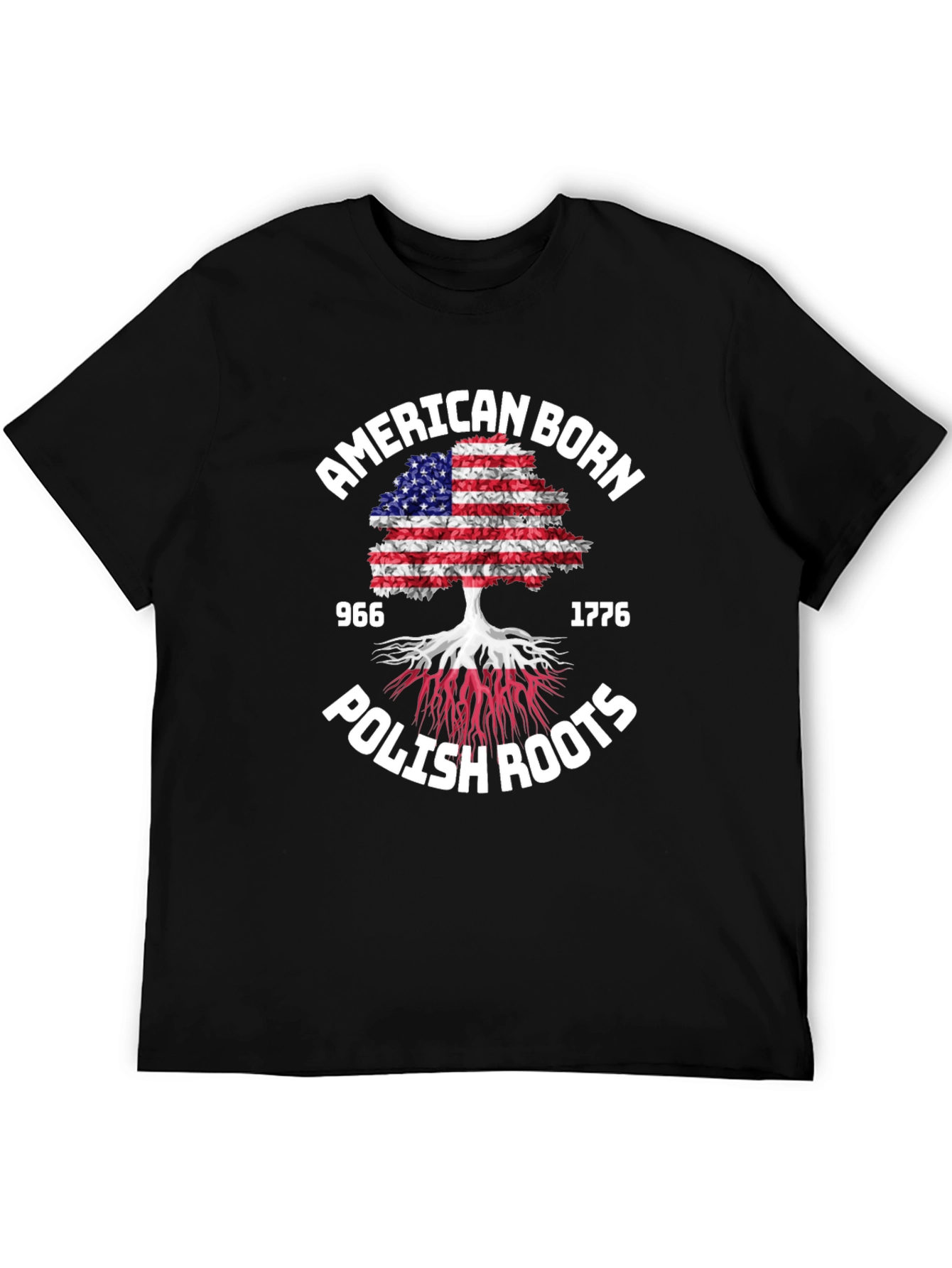 American Born Polish Roots Graphic T-Shirt