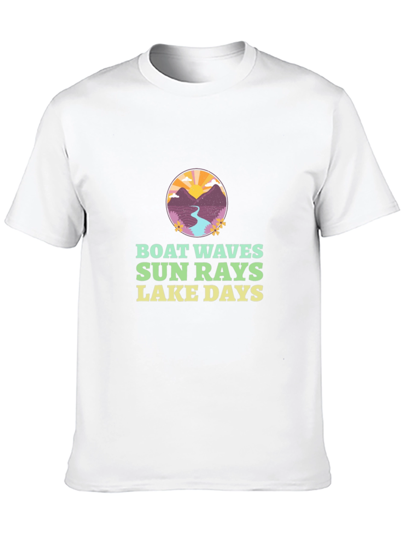 Boat Waves Sun Rays Lake Days Graphic Tee
