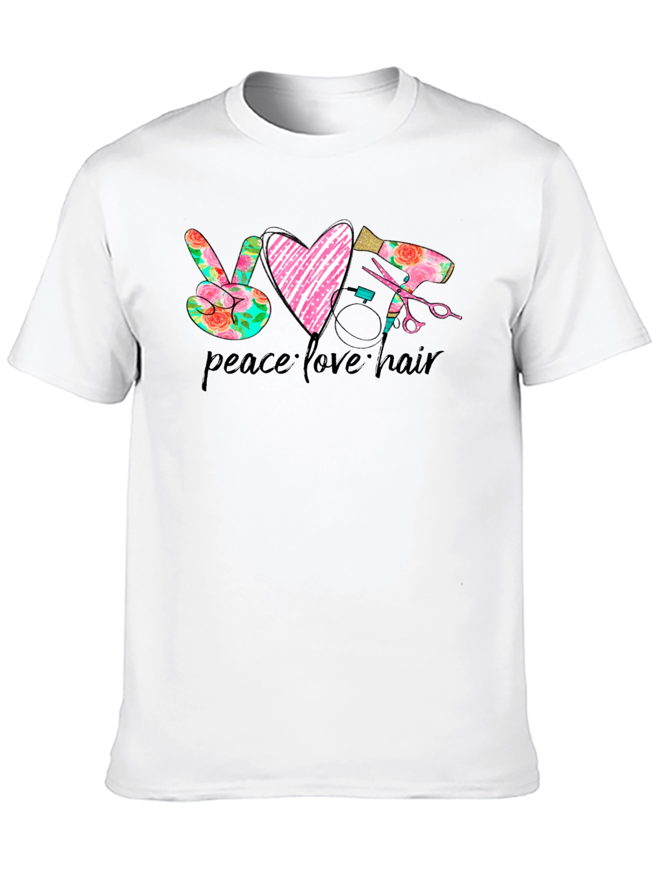 Peace Love Hair Stylist T-Shirt