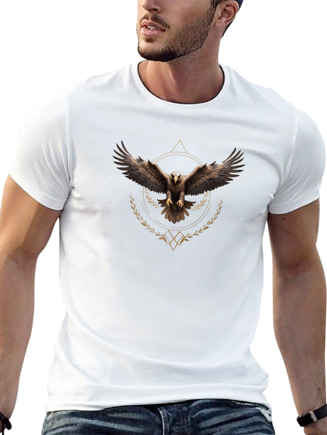 Eagle Graphic Tee - Black Cotton Blend