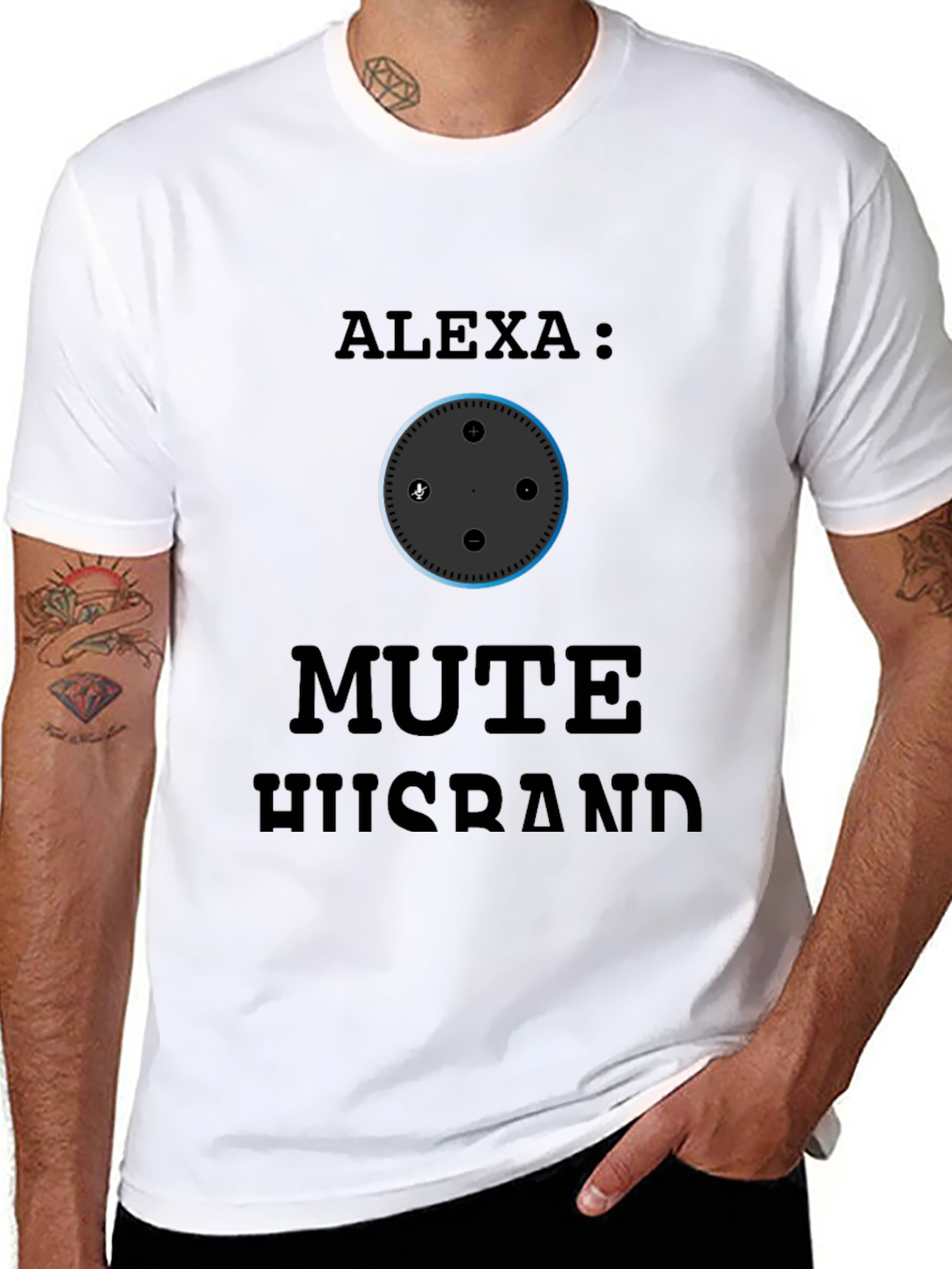 Alexa Mute Husband Graphic T-Shirt
