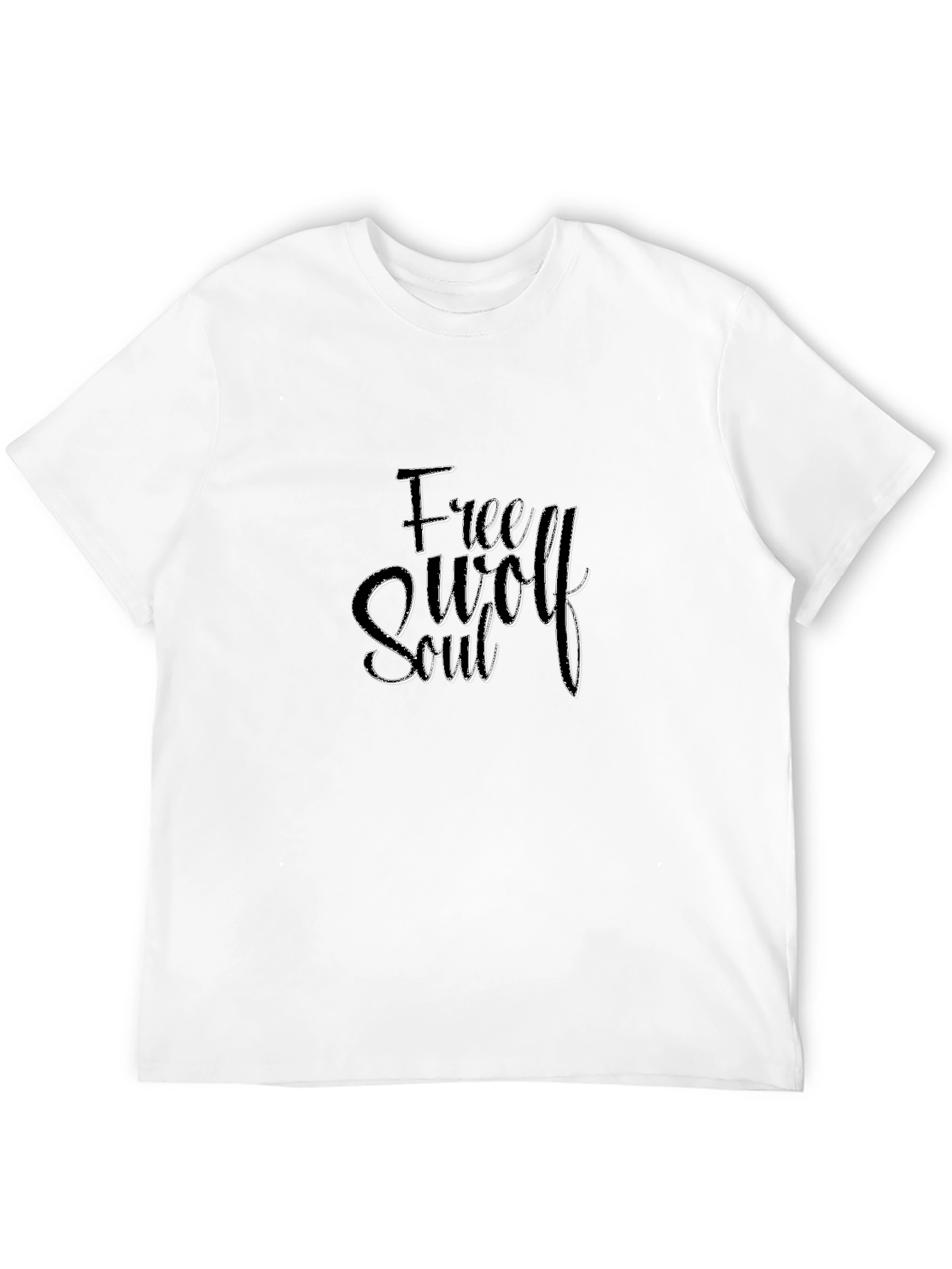 Free Wolf Soul Graphic Black T-Shirt