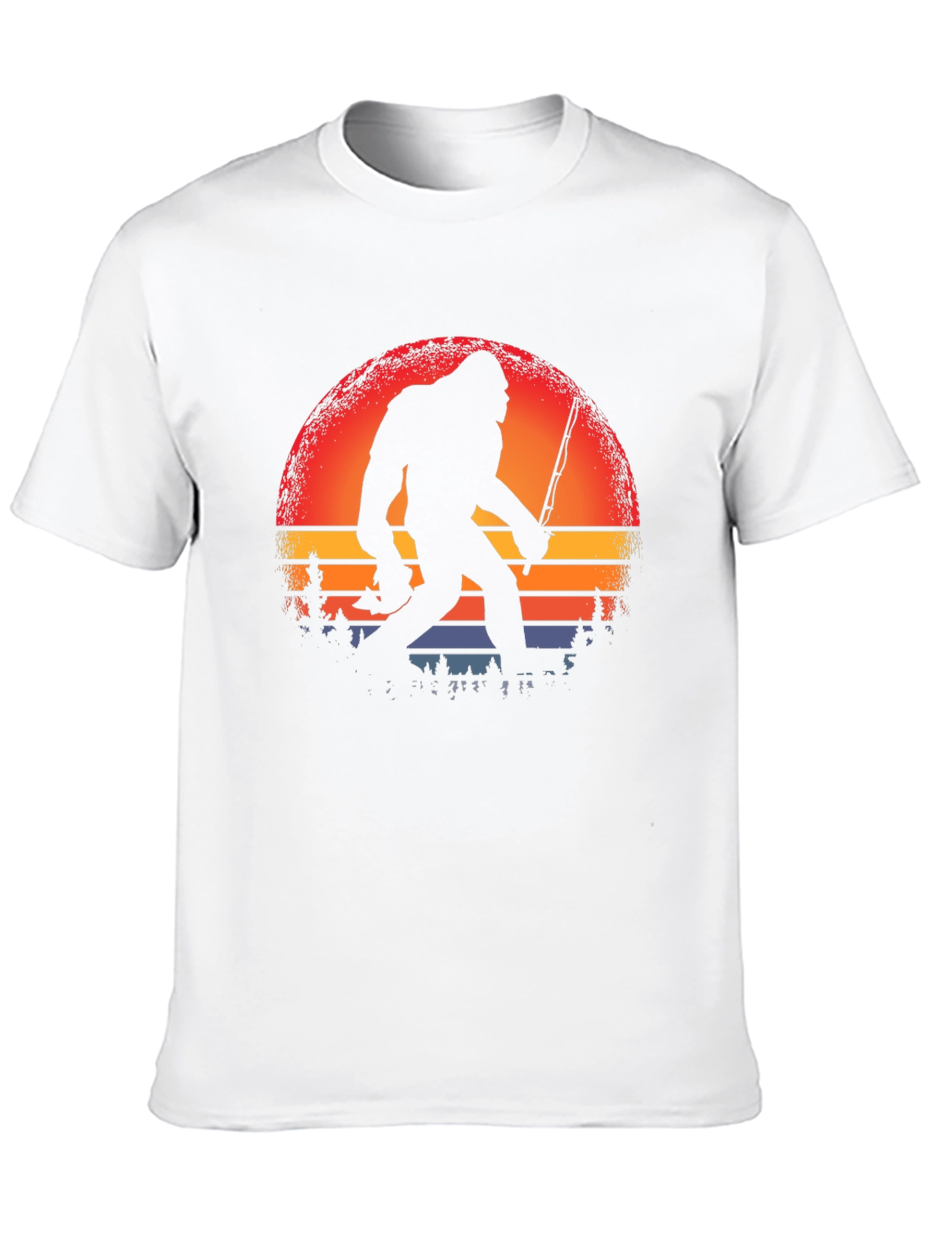 Bigfoot Fishing Sunset Graphic Tee