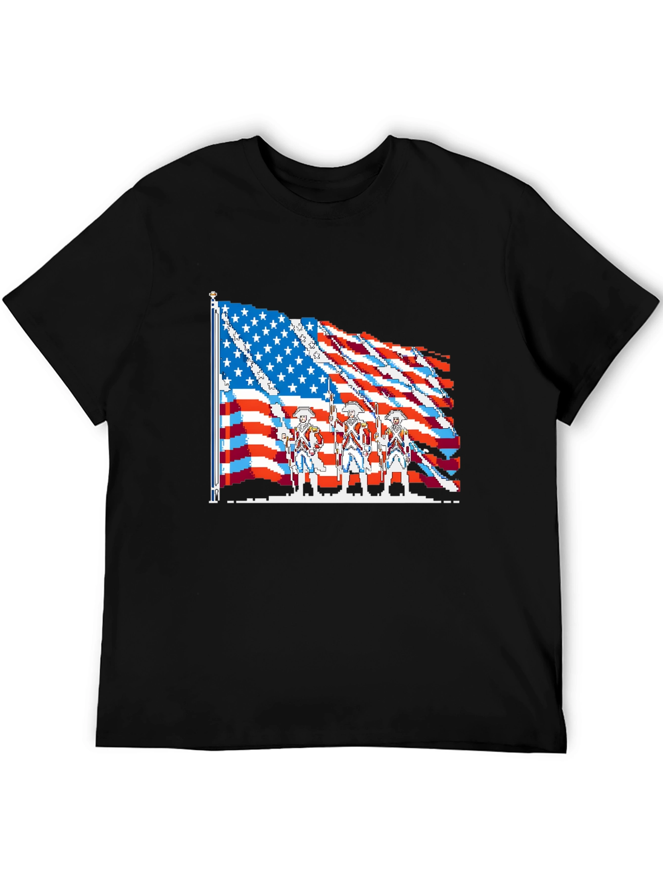 American Flag Pixel Art T-Shirt