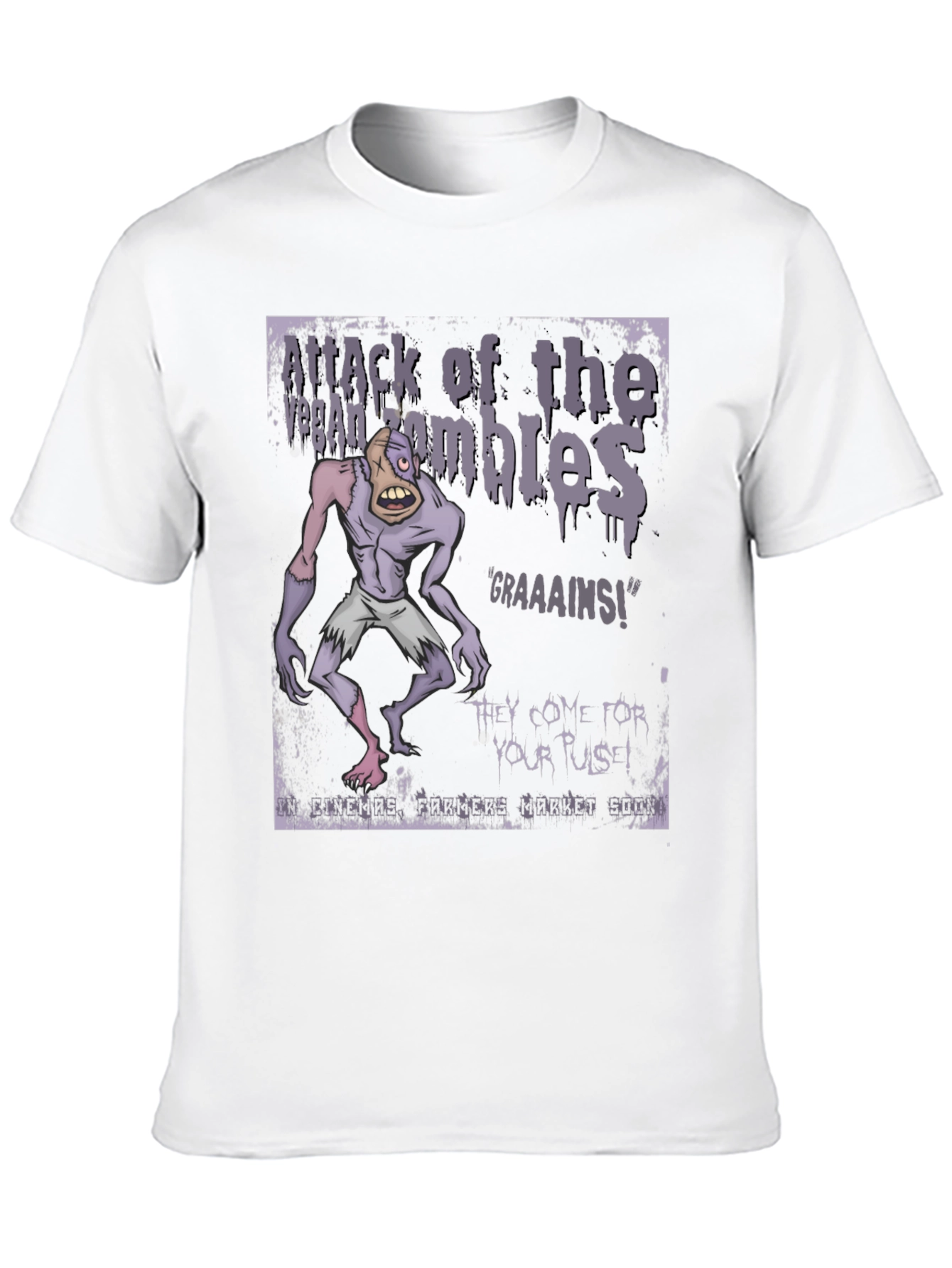 Vegan Zombie T-Shirt: Graaaains!