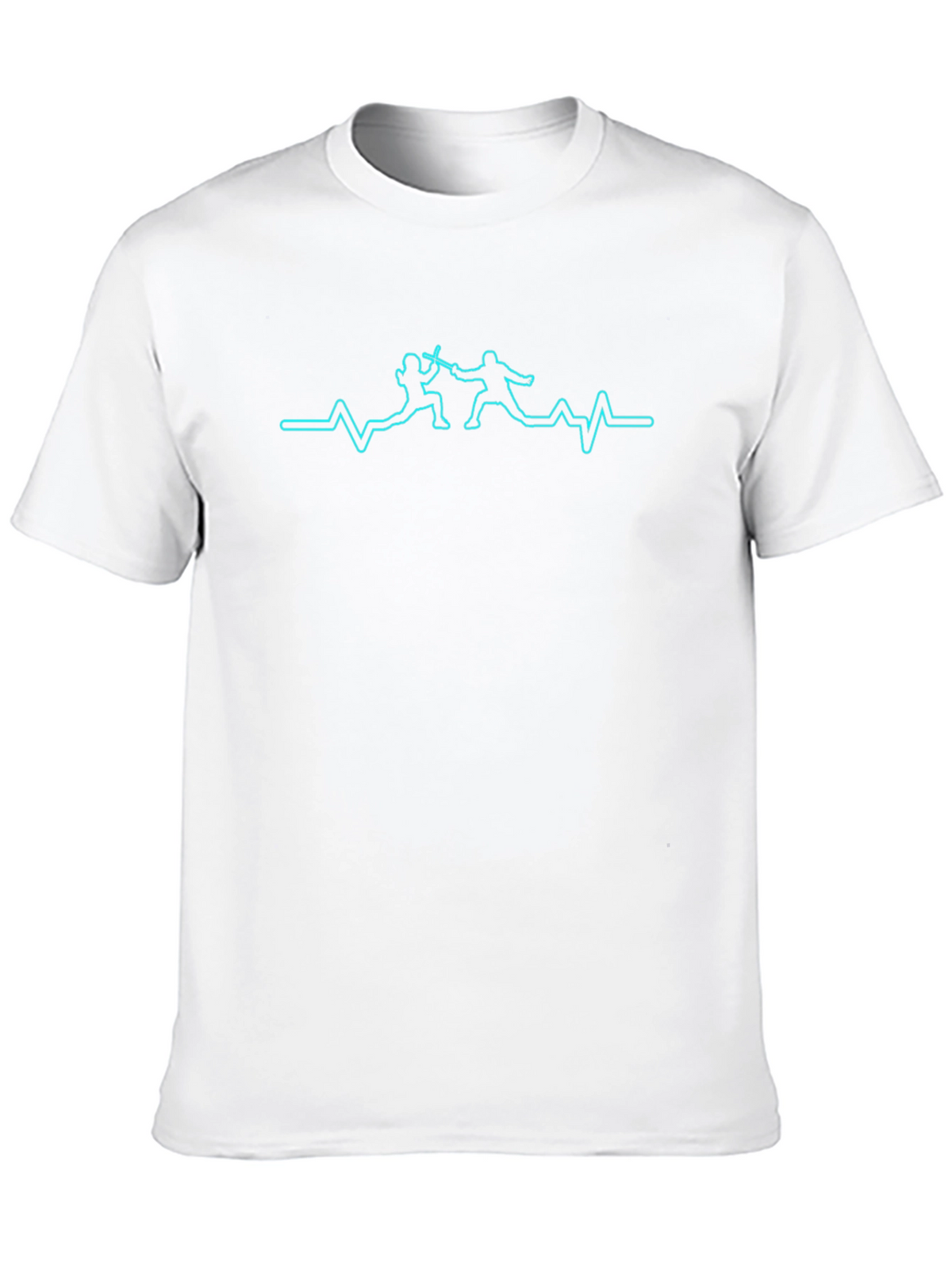 Fencing Heartbeat T-Shirt - Black