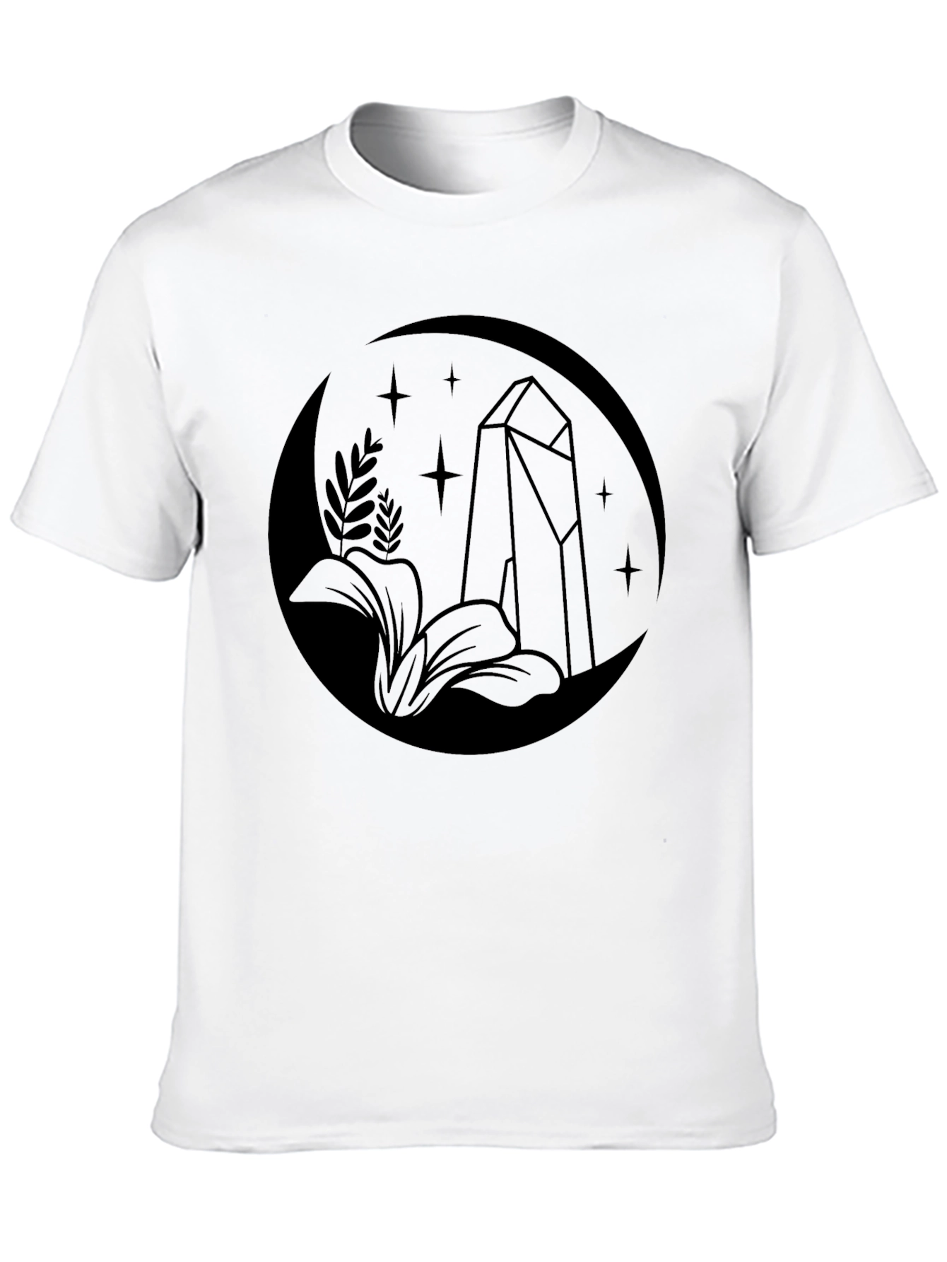 Mystic Moon Crystal Graphic Tee - Black