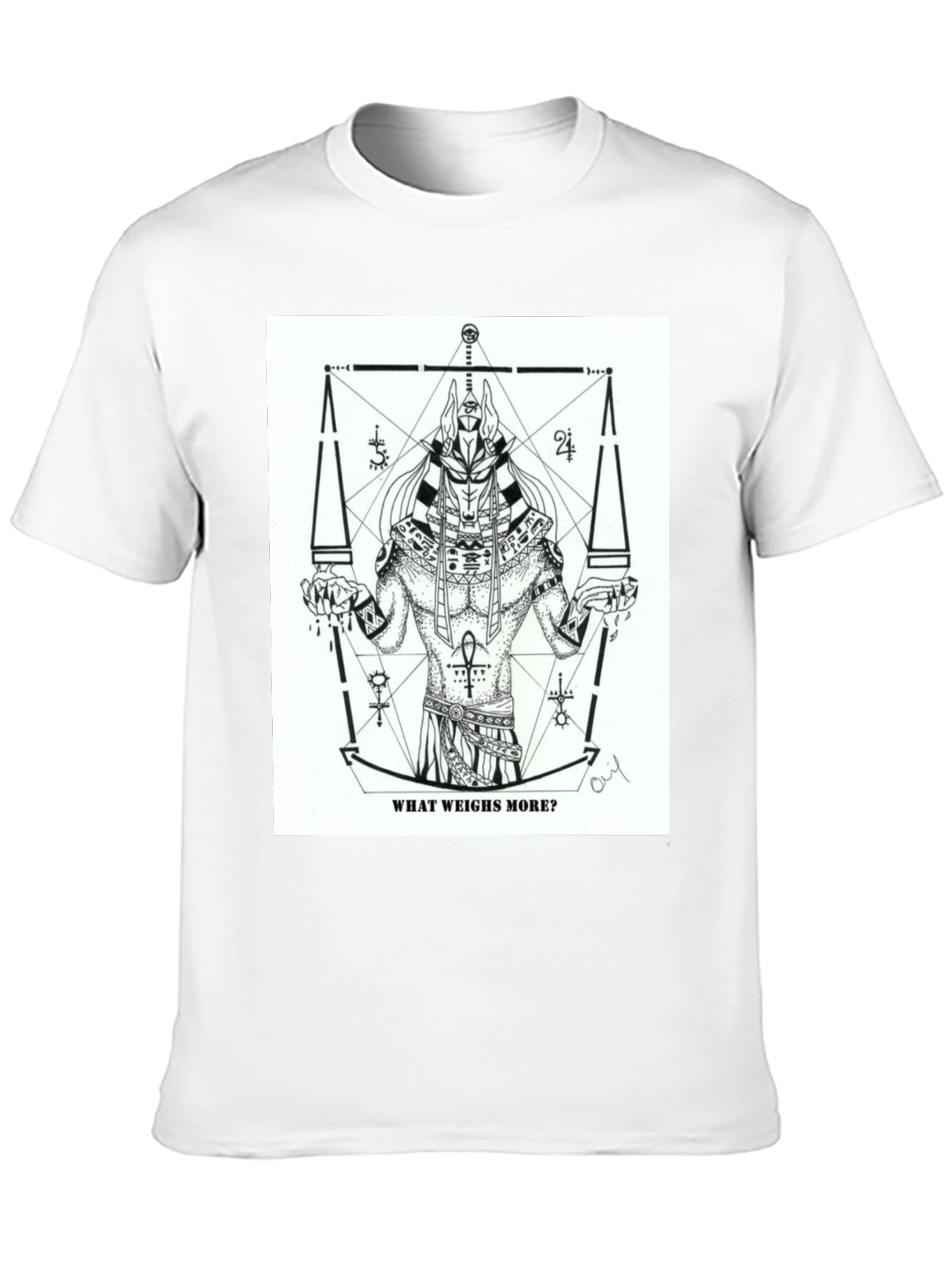 Anubis What Weighs More Graphic Tee
