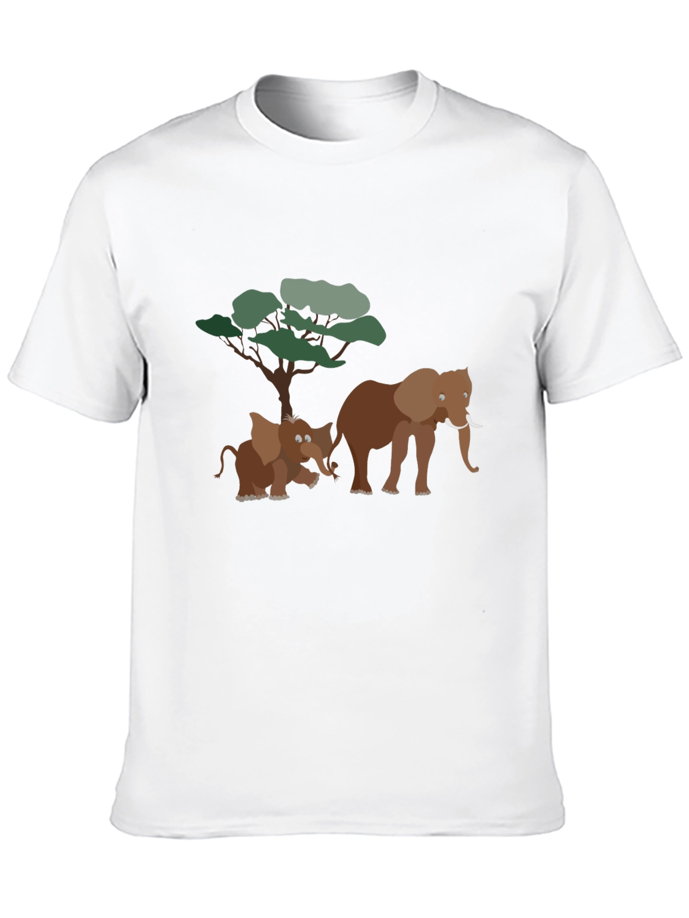 Elephant Family Graphic Tee - Soft Black Cotton T-Shirt