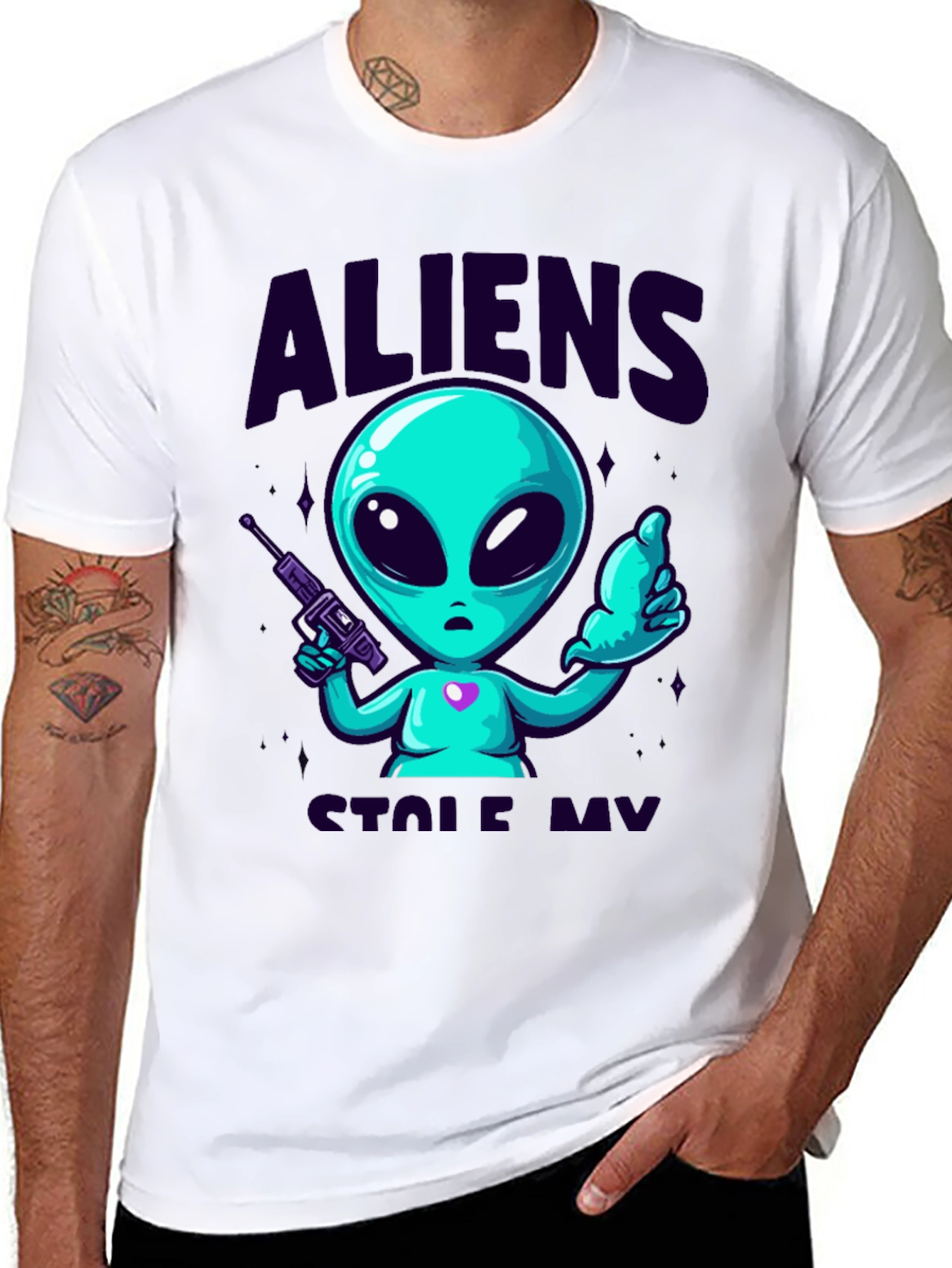 Alien Graphic Tee - Space Invasion Style