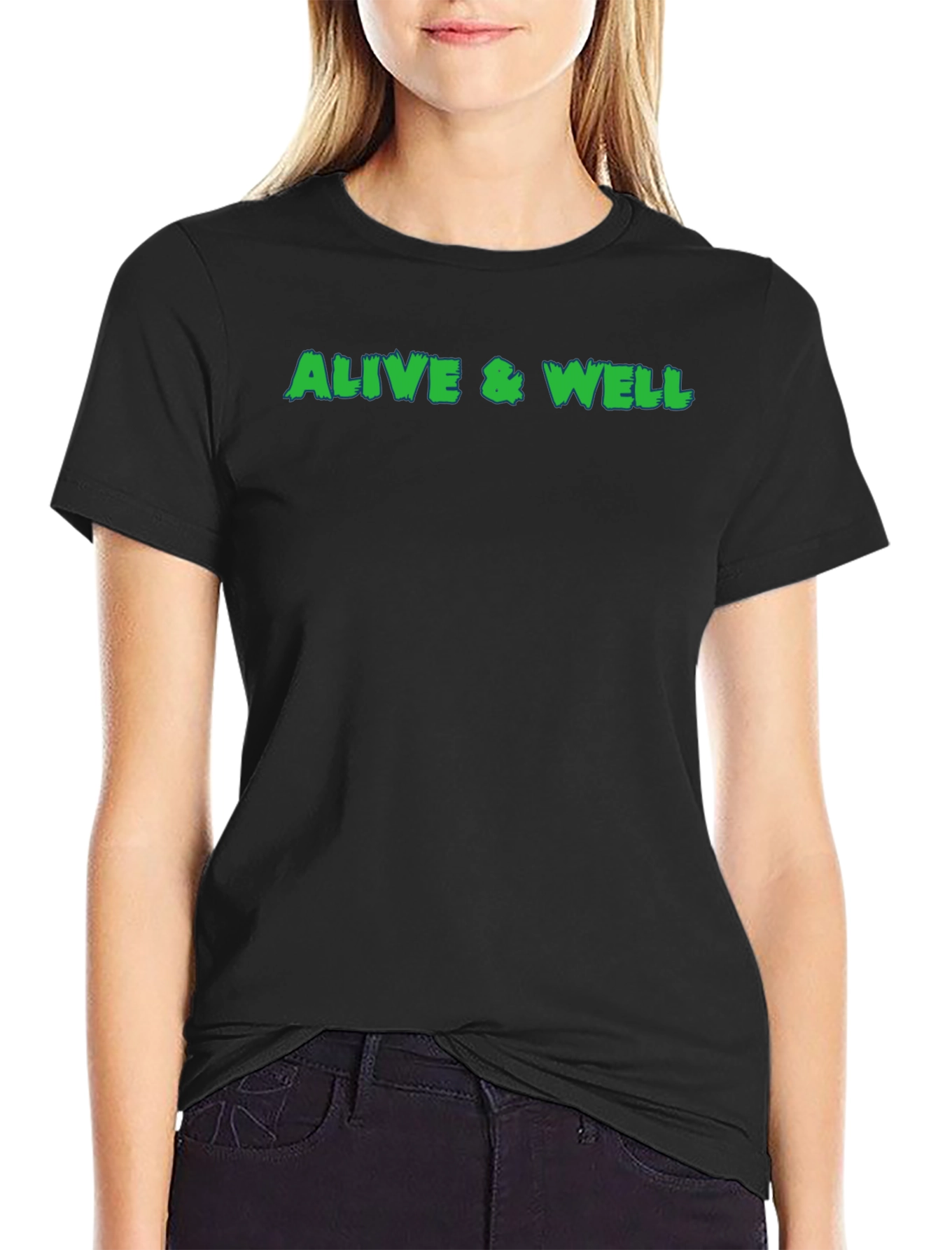 Alive & Well Graphic Tee - Black Cotton T-Shirt