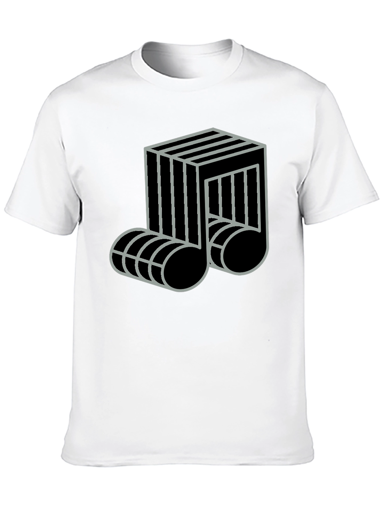 Geometric Music Note Graphic Tee - Modern Design