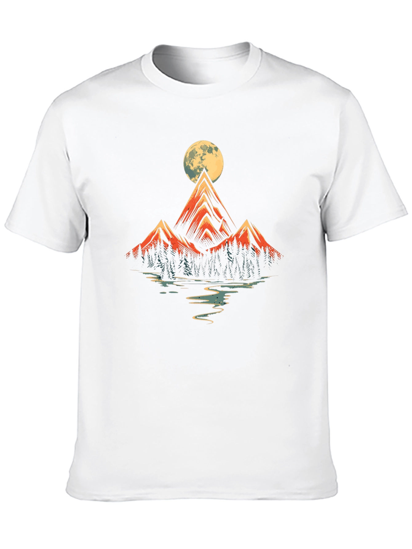 Mountain Moon Graphic Tee - Black Cotton Blend