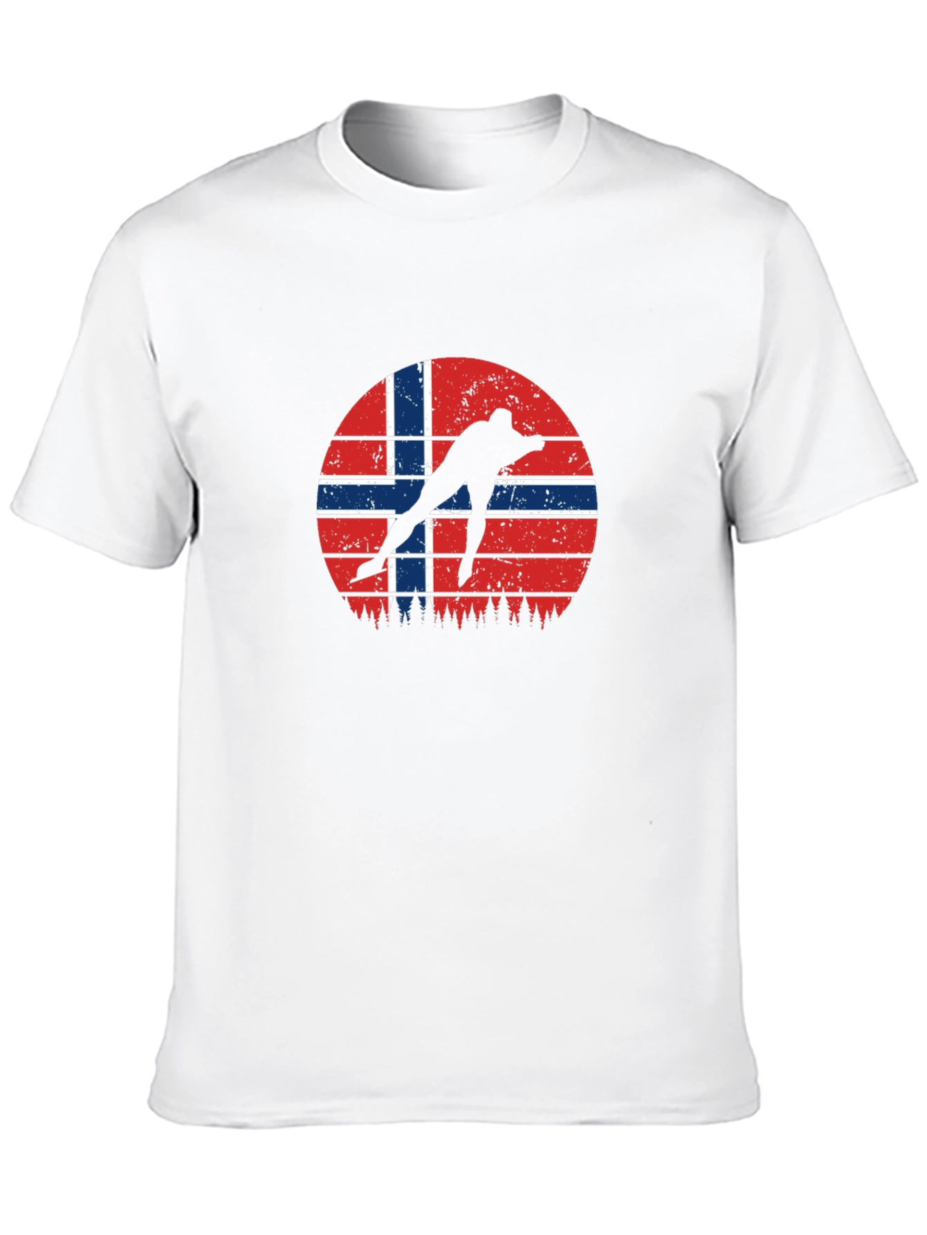 Norway Flag Skater Graphic Black T-Shirt
