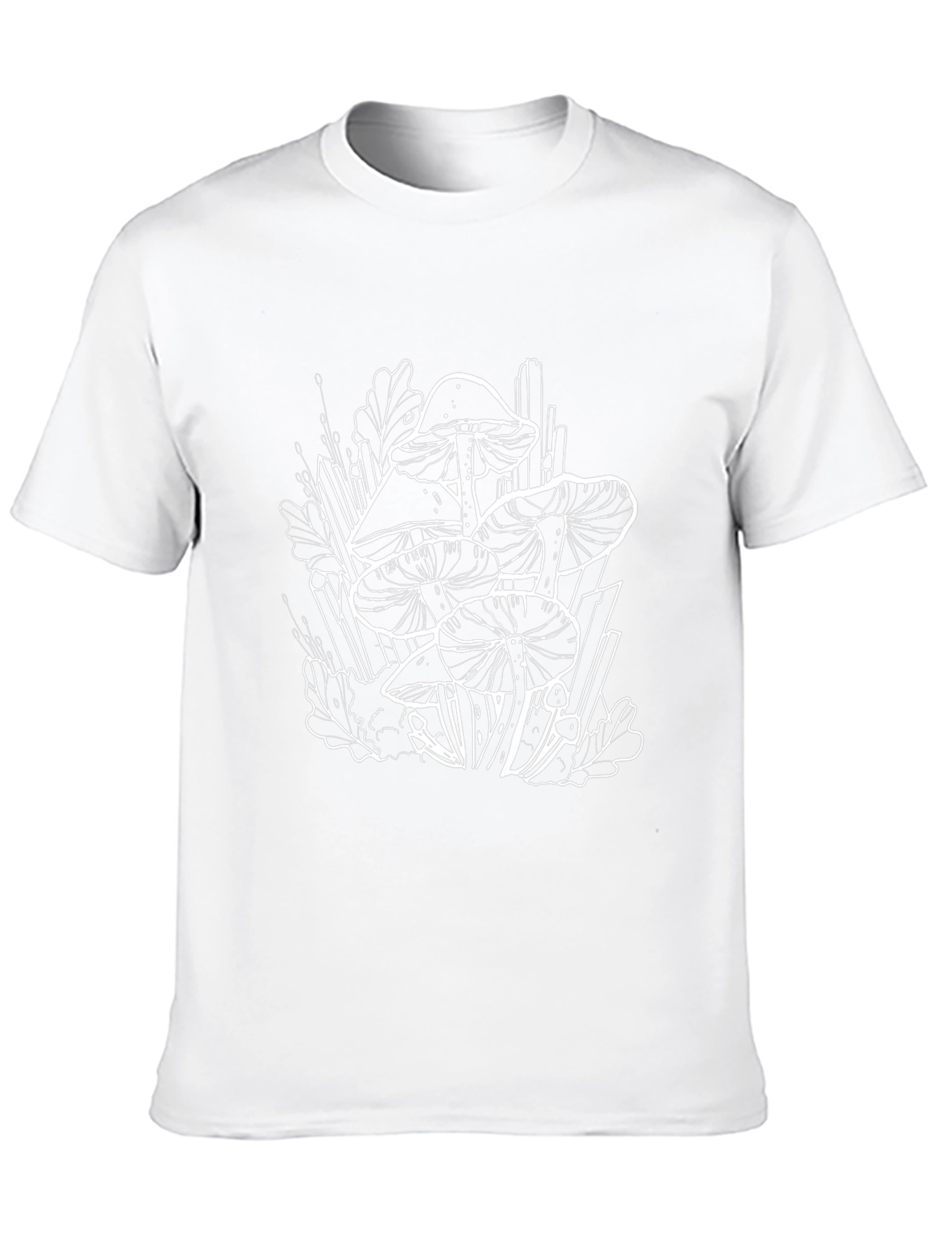 Mushroom Graphic Tee - Black Cotton Casual