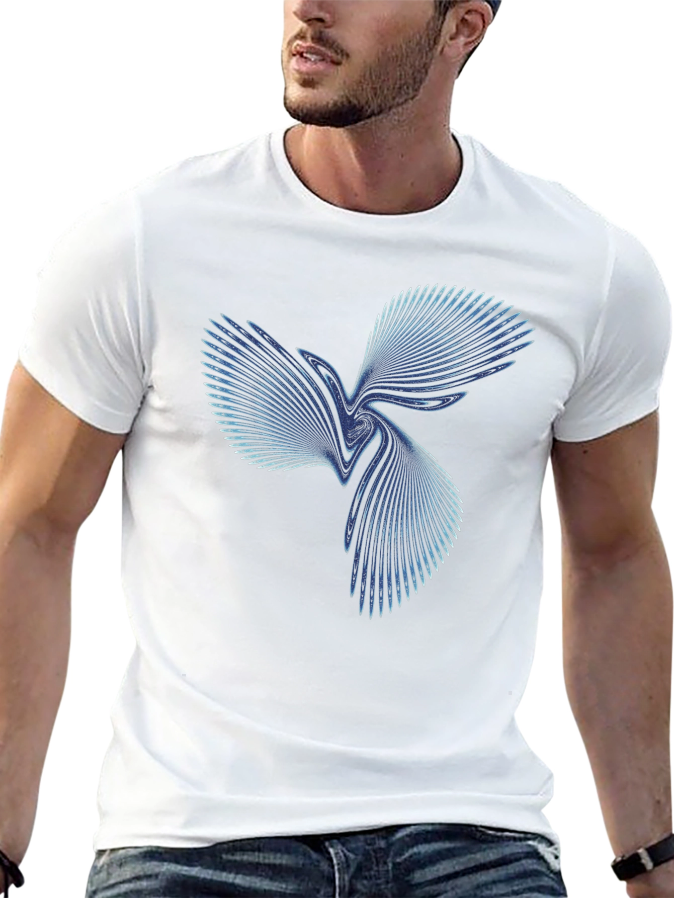 Abstract Swirl Graphic Tee - Stylish Black T-Shirt