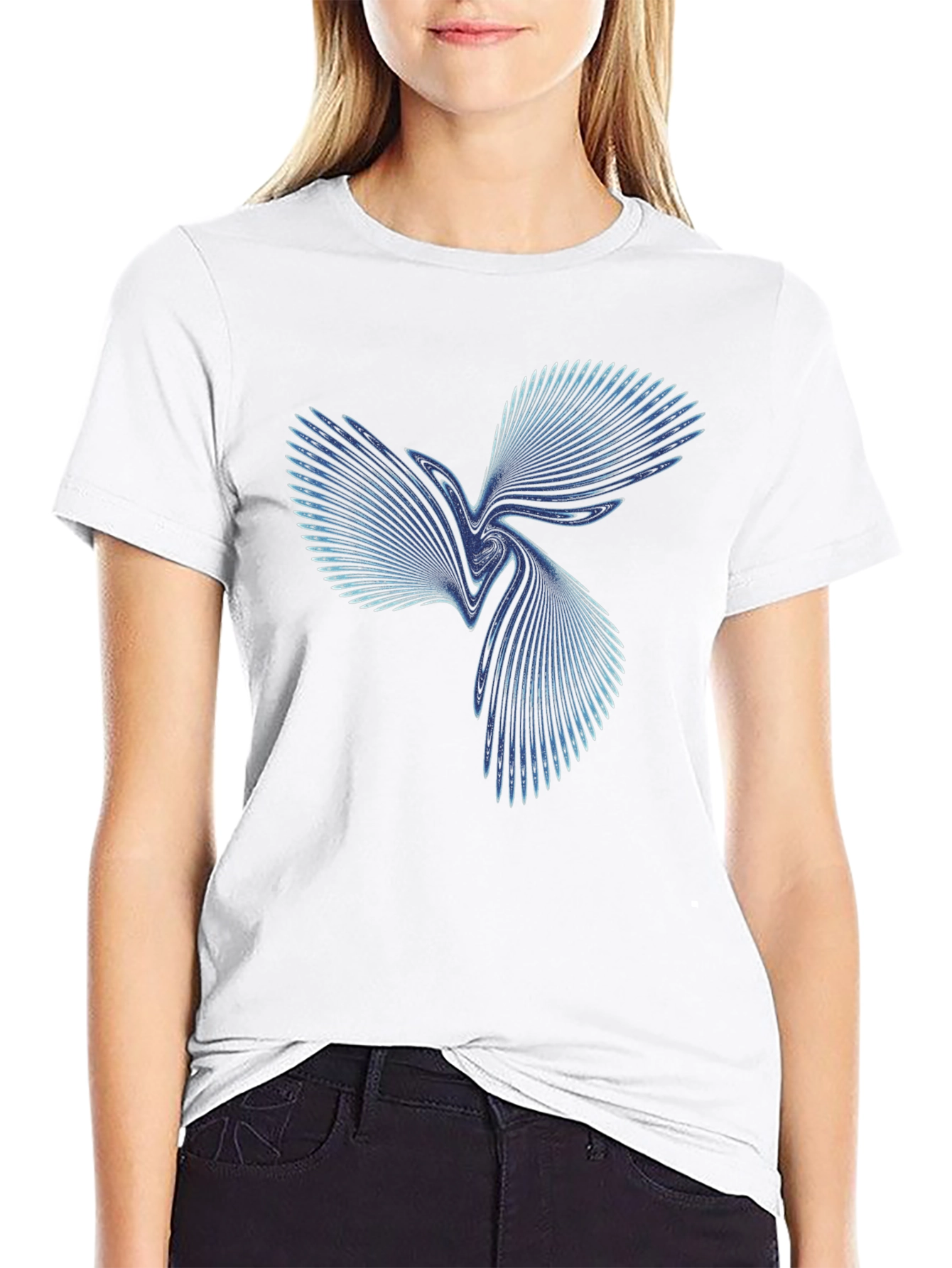 Abstract Swirl Graphic Tee - Stylish Black T-Shirt