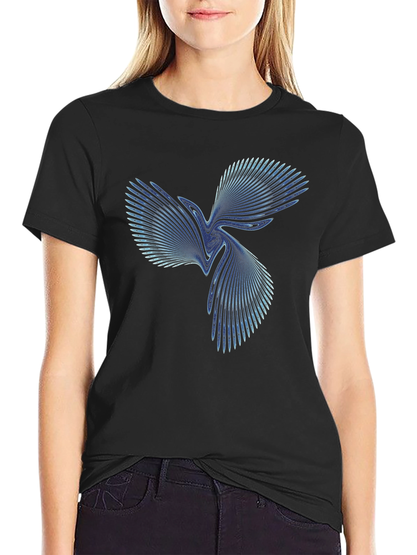 Abstract Swirl Graphic Tee - Stylish Black T-Shirt