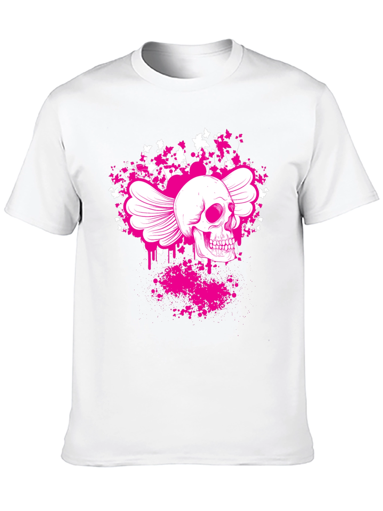 Winged Skull Graphic T-Shirt - Black