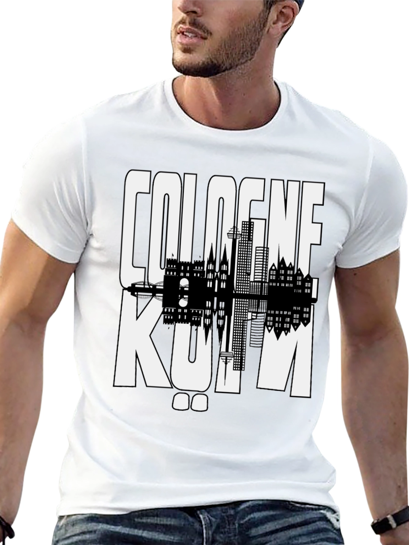 Cologne Germany Graphic Tee - Black Cityscape Shirt