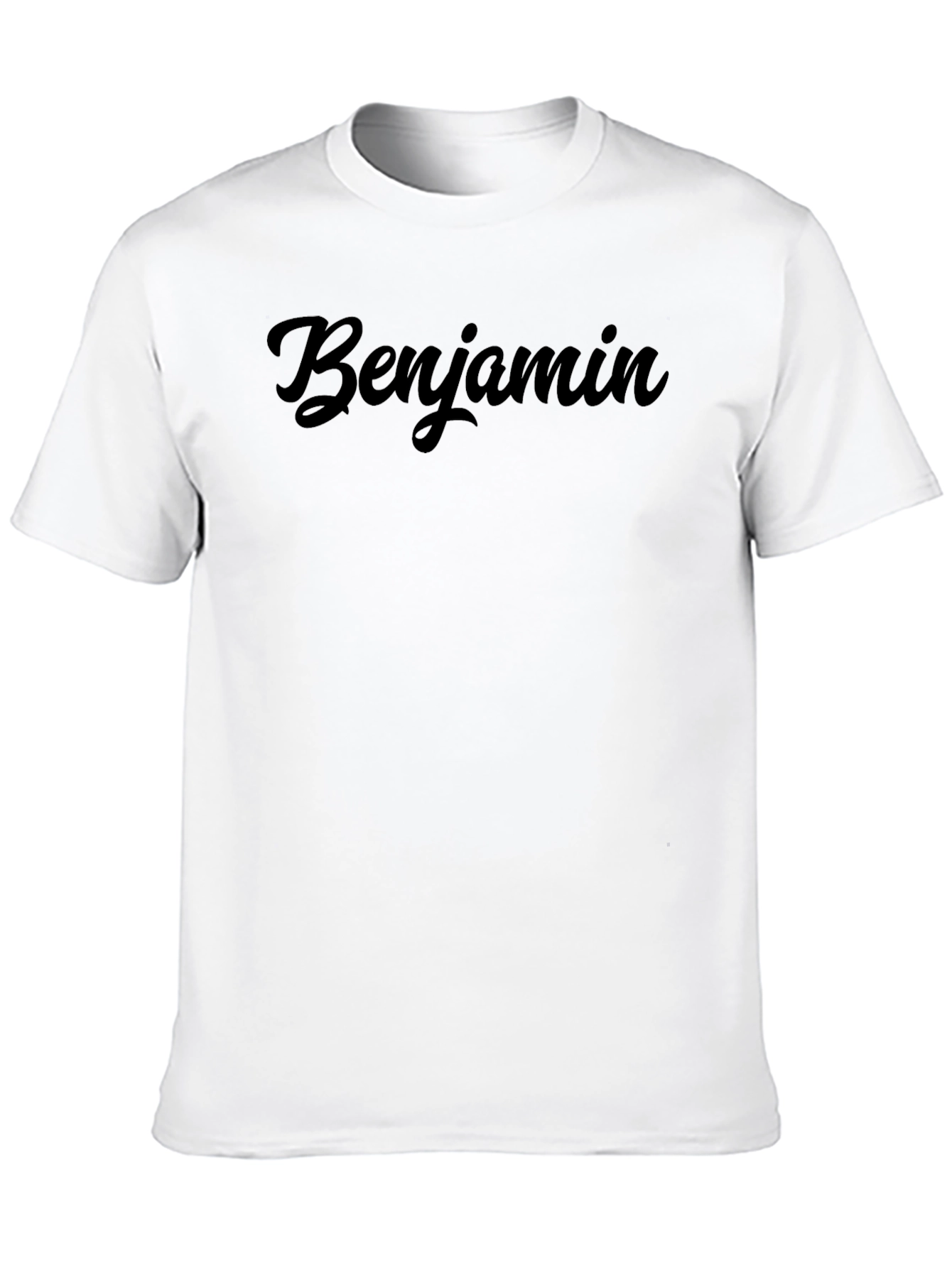 Personalized Benjamin Script Black T-Shirt