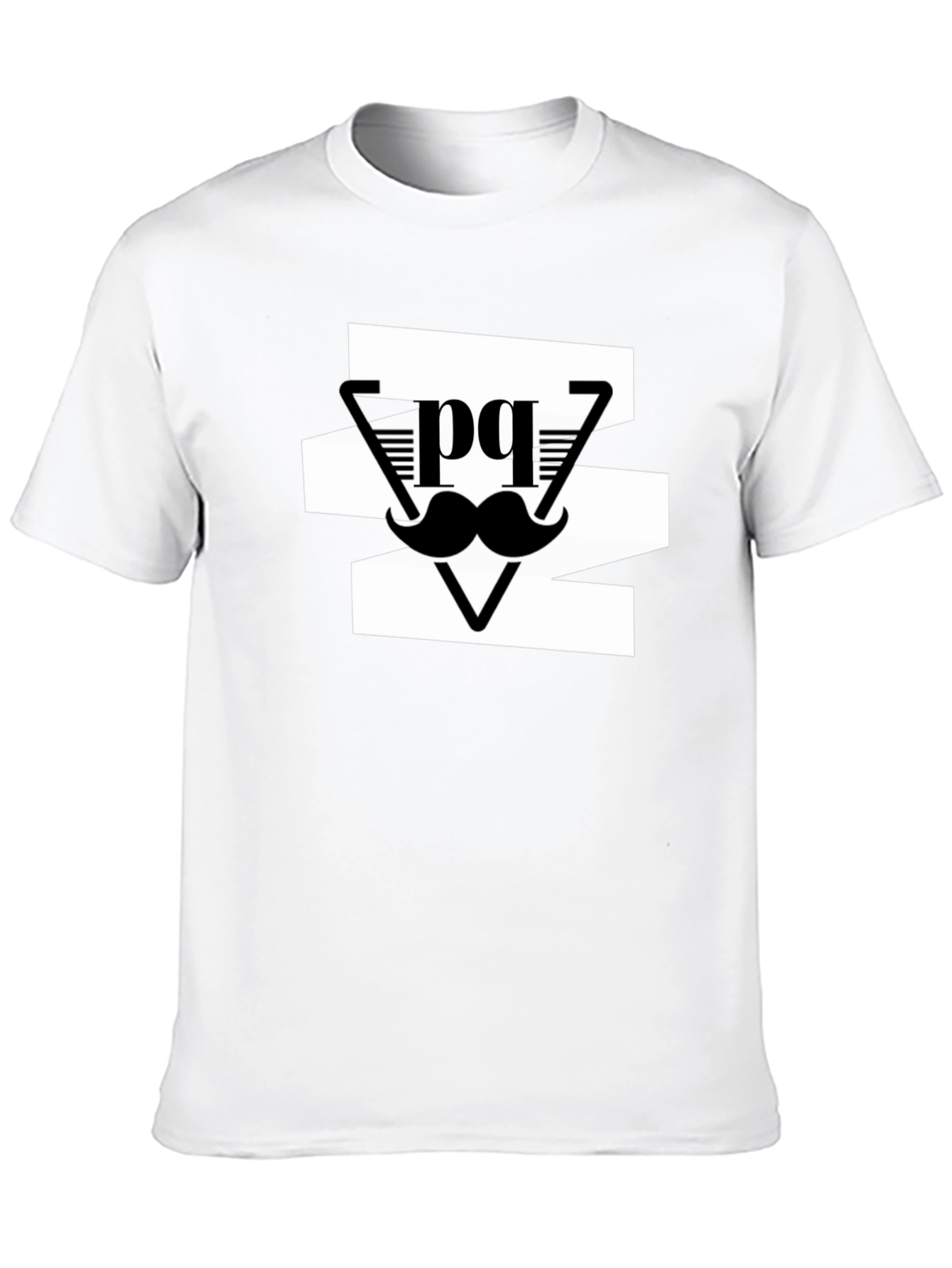 Stylish Mens Black Graphic Tee - Mustache Design