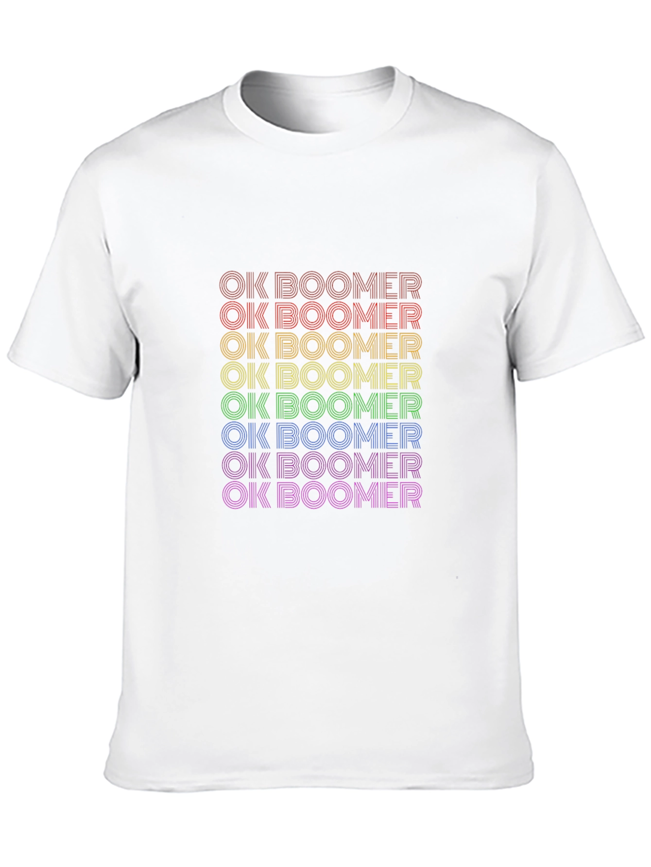 OK Boomer Rainbow Tee - Trendy Slogan T-Shirt