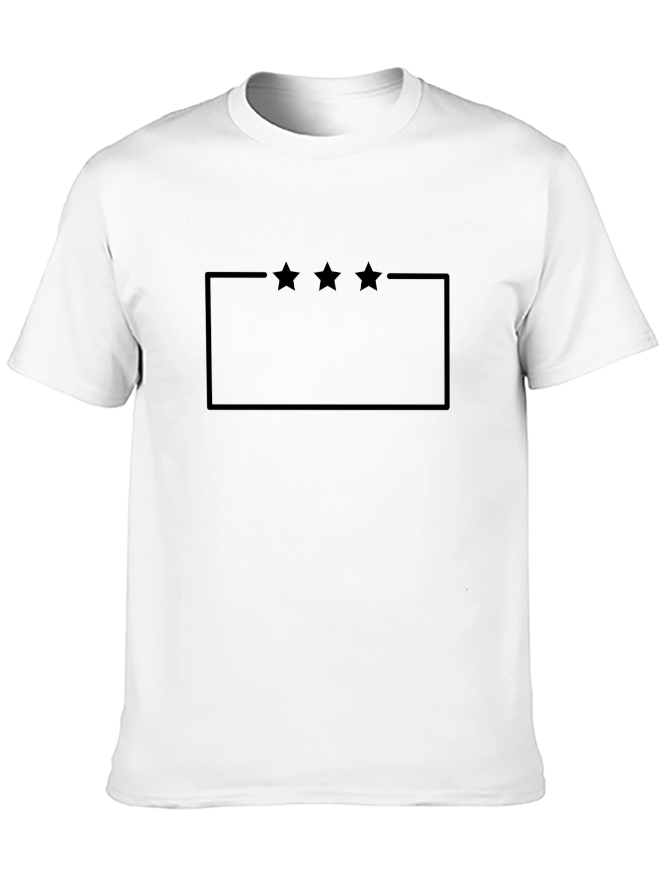 Mens Black Graphic Tee - Starry Rectangle Design