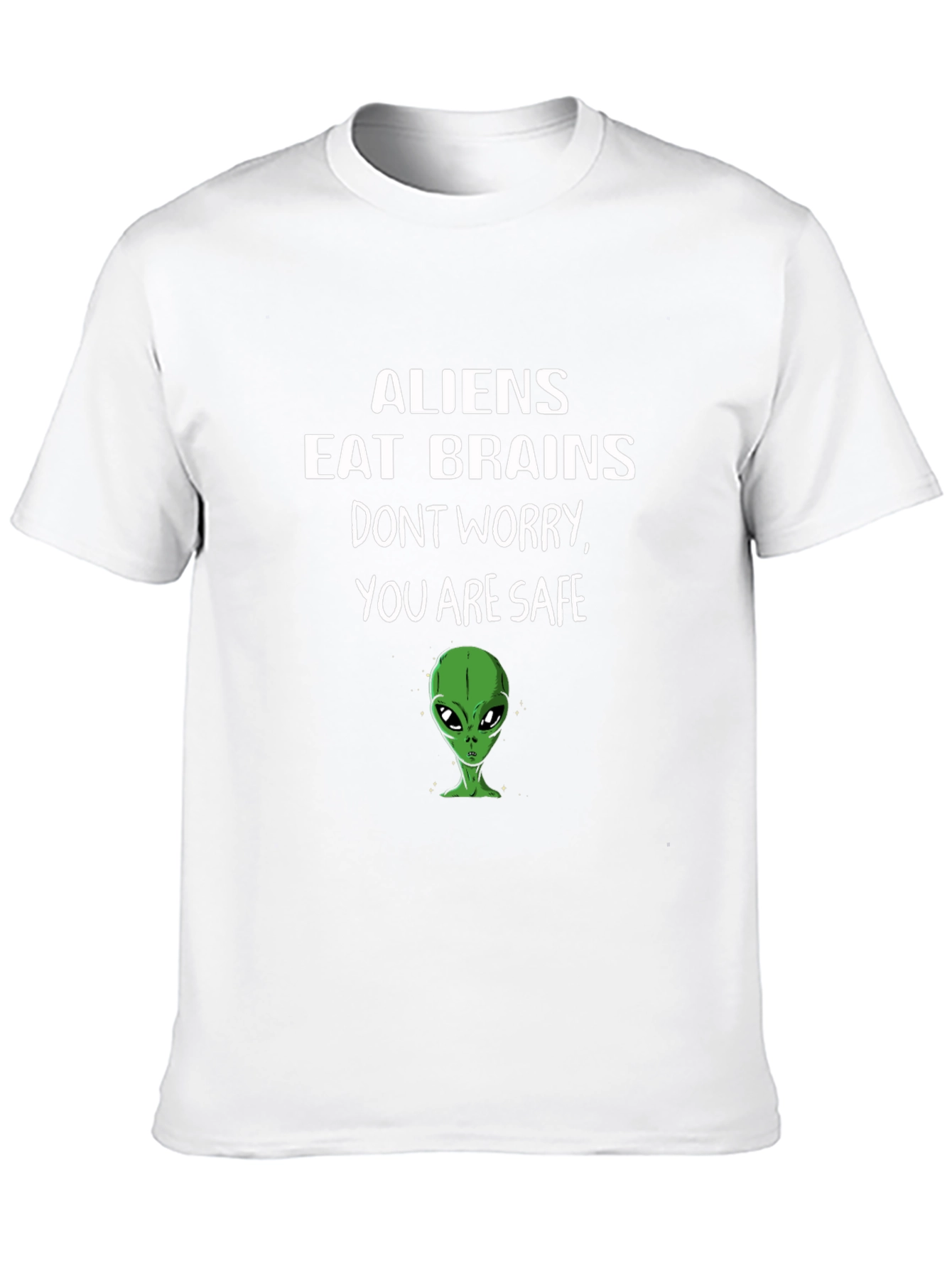 Aliens Eat Brains Funny Graphic Tee