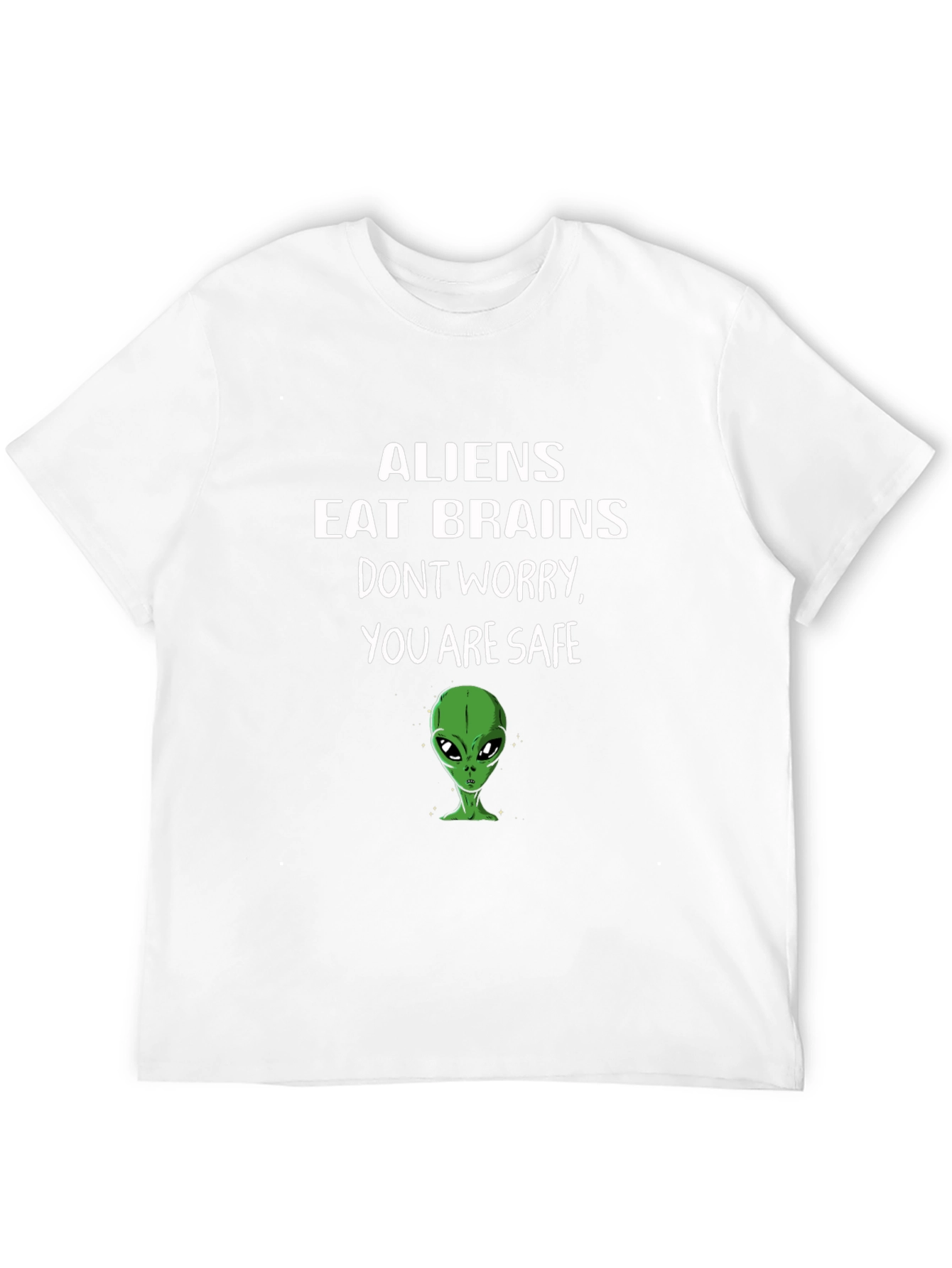 Aliens Eat Brains Funny Graphic Tee