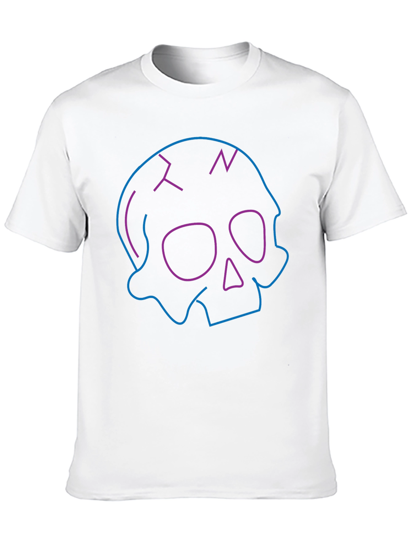 Neon Skull Graphic Black T-Shirt