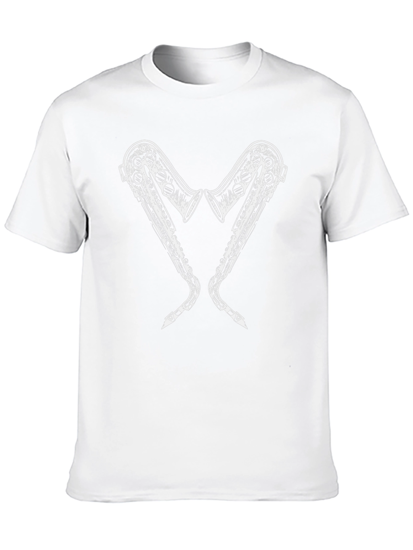 Saxophone Heart Graphic Tee - Black Cotton