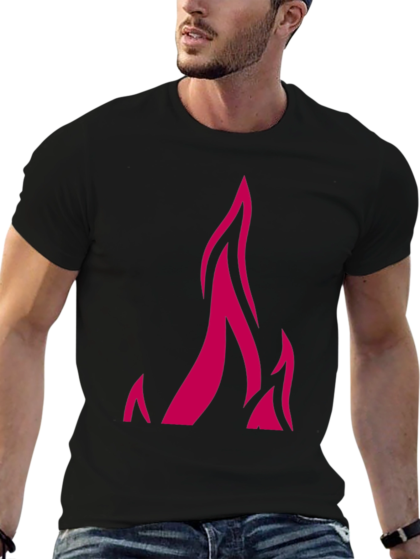 Flame Graphic Black Tee