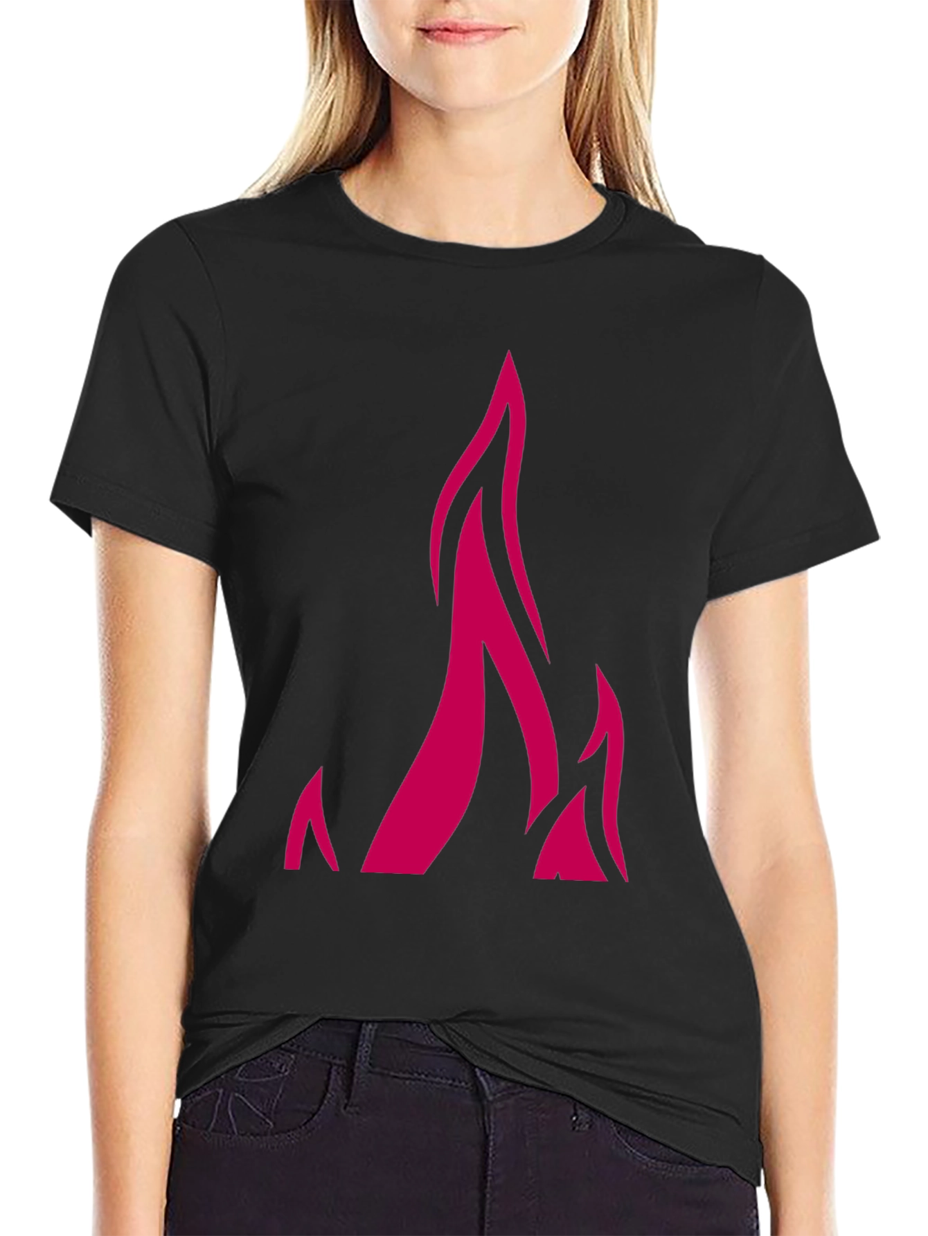 Flame Graphic Black Tee