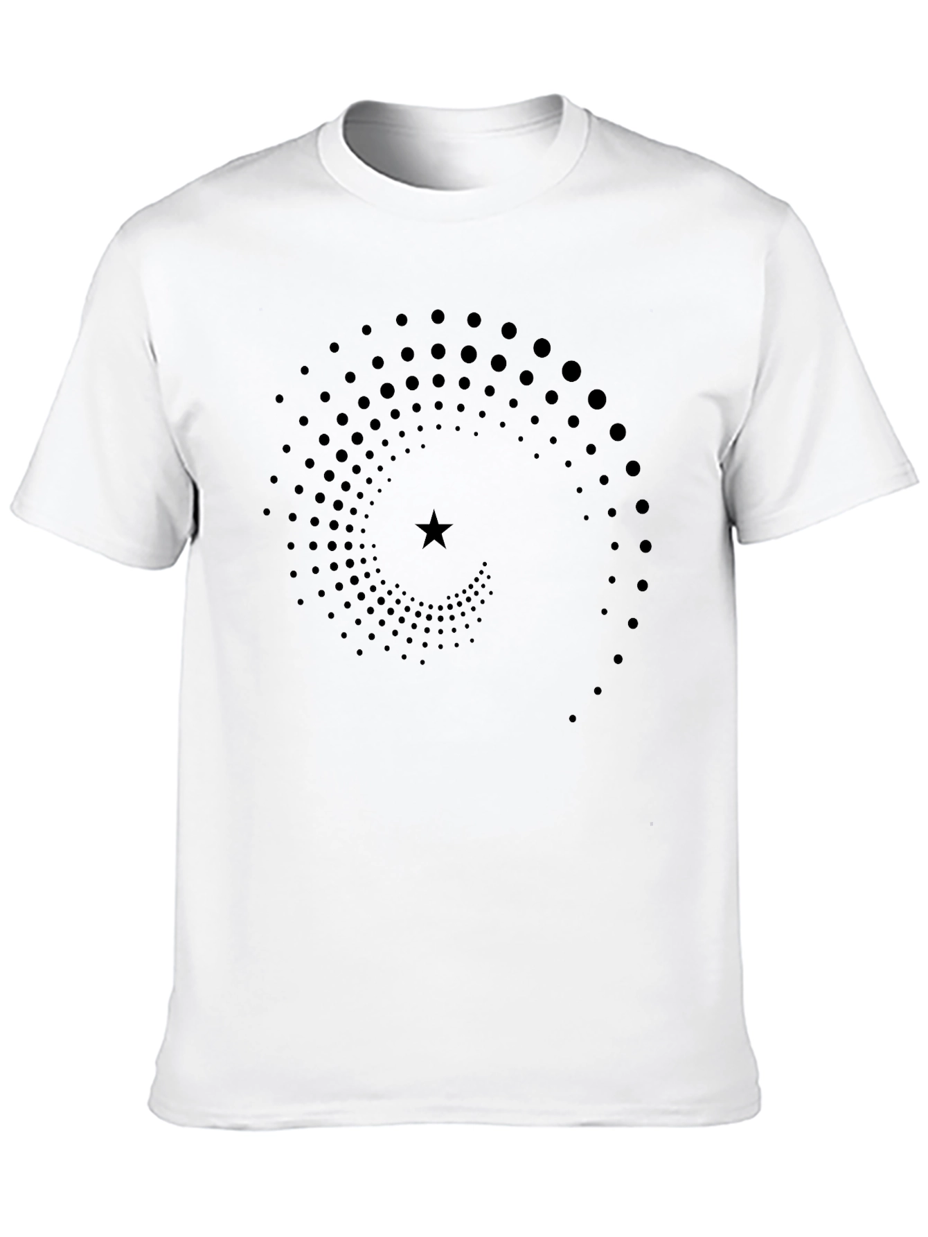 Spiral Star Graphic T-Shirt - Black