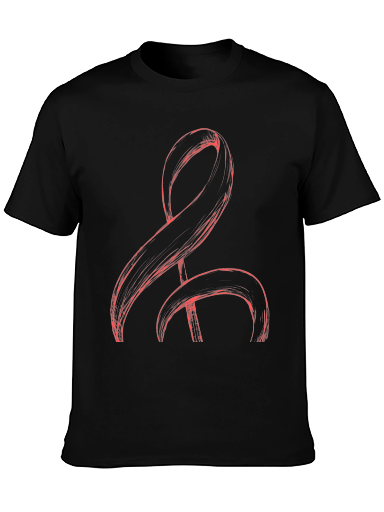 Abstract Red Graphic Tee - Mens Black T-Shirt