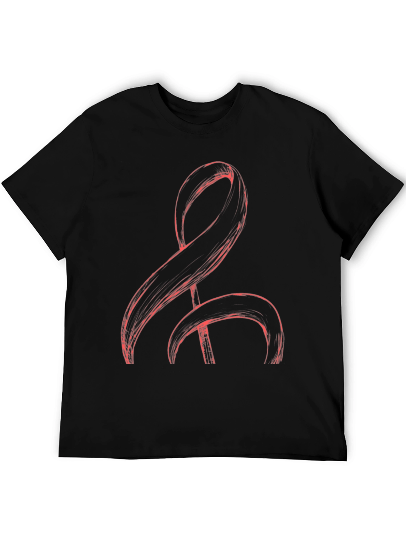 Abstract Red Graphic Tee - Mens Black T-Shirt