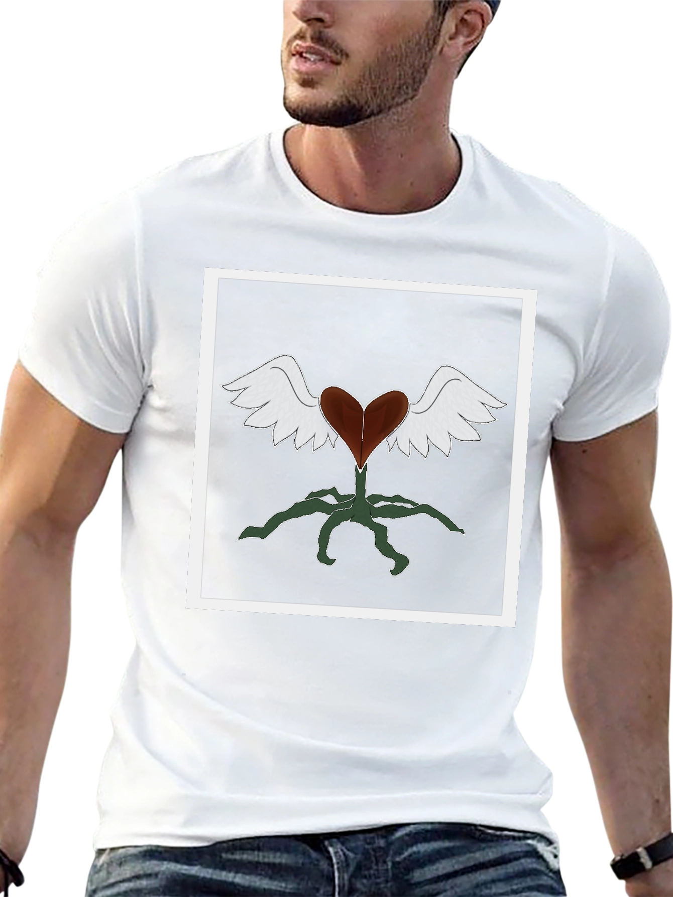Heart with Wings Graphic Tee - Black