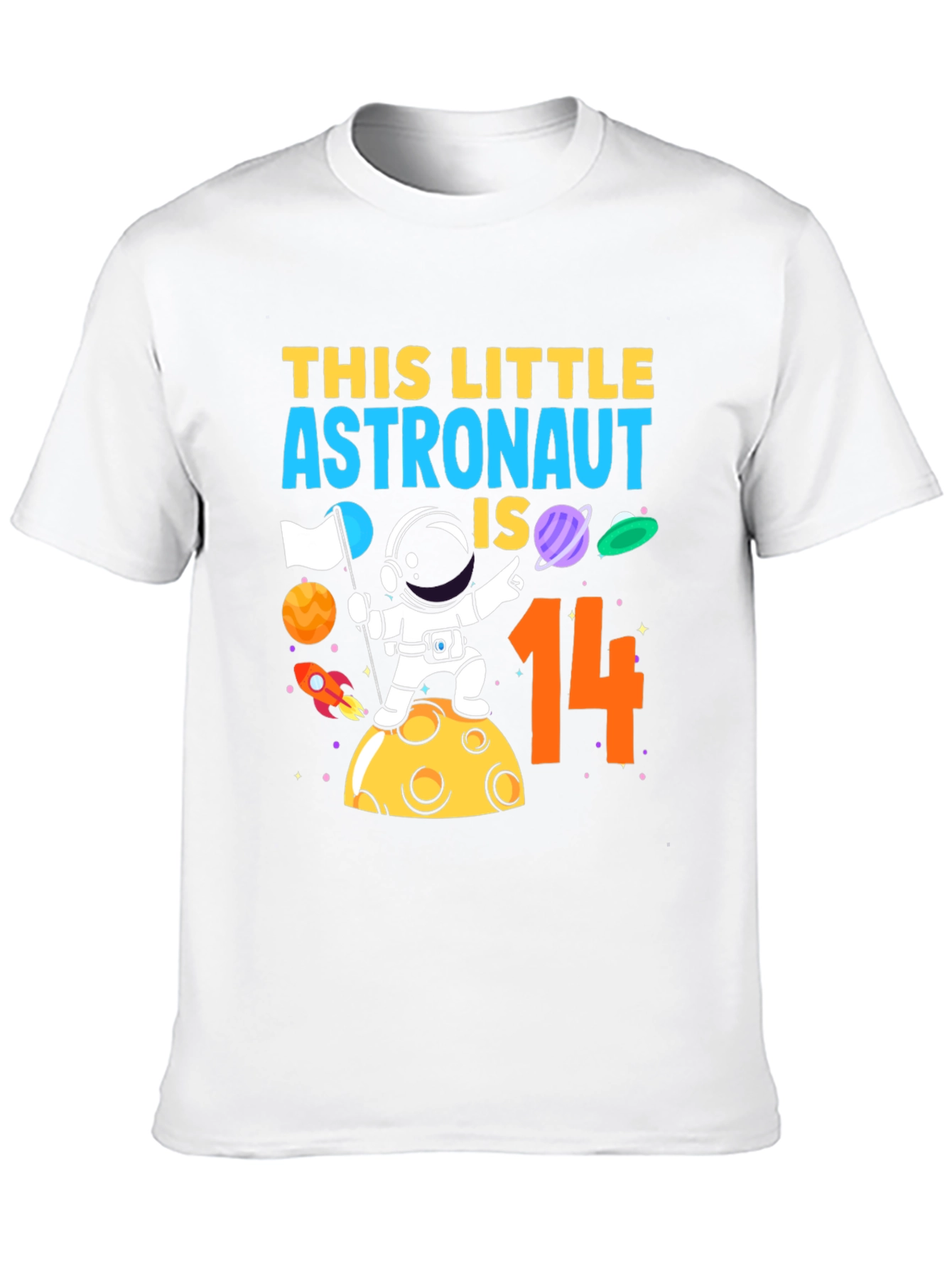 Astronaut 14th Birthday Black T-Shirt