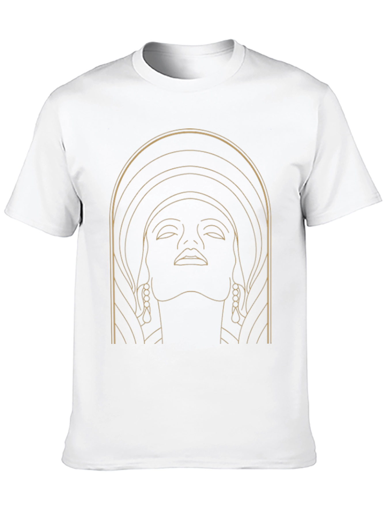 Art Deco Womans Face Graphic Tee - Black